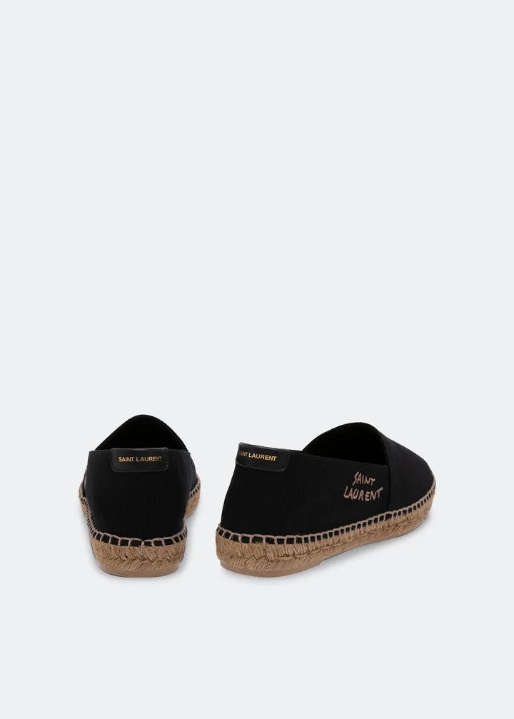 Saint Laurent Paris oc11z1125 Embroidered Espadrilles in Canvas in Black Size US 11.5 / EU 44-45 - 3 Thumbnail