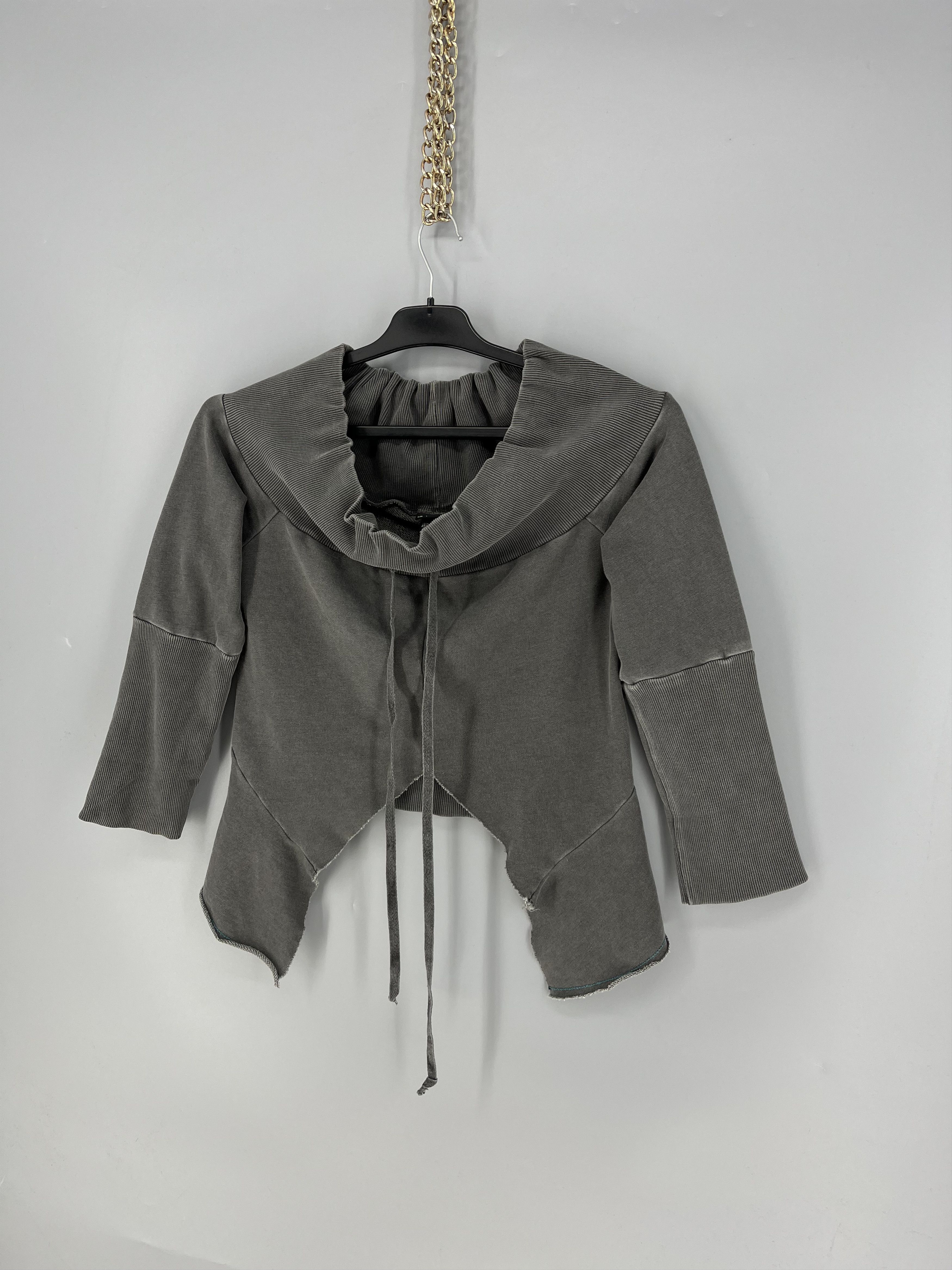 Diesel Diesel Womens Avant-Garde Cropped Cowl Neck Sweatshirt Size L / US 10 / IT 46 - 3 Thumbnail