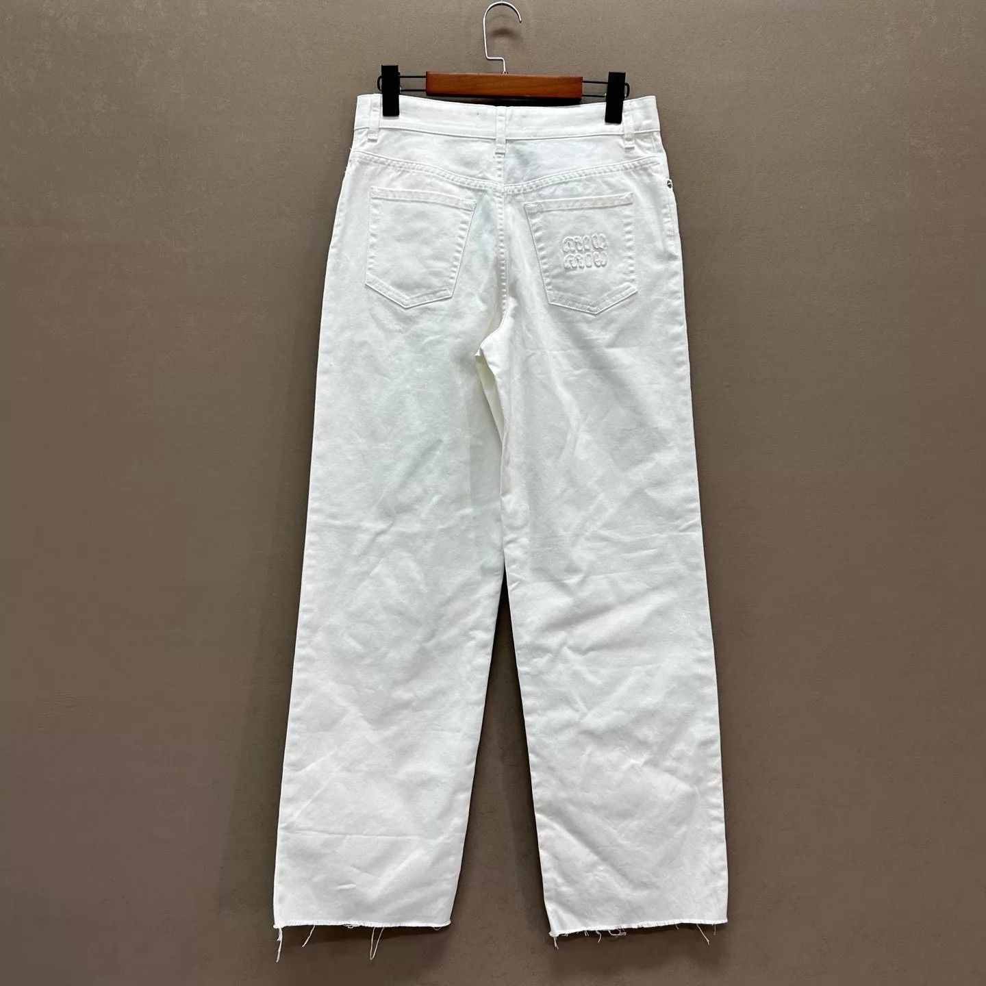 Miu Miu MIU MIU White Denim Wide Leg Pants 26 NWT Size 26" / US 2 / IT 38 - 2 Thumbnail