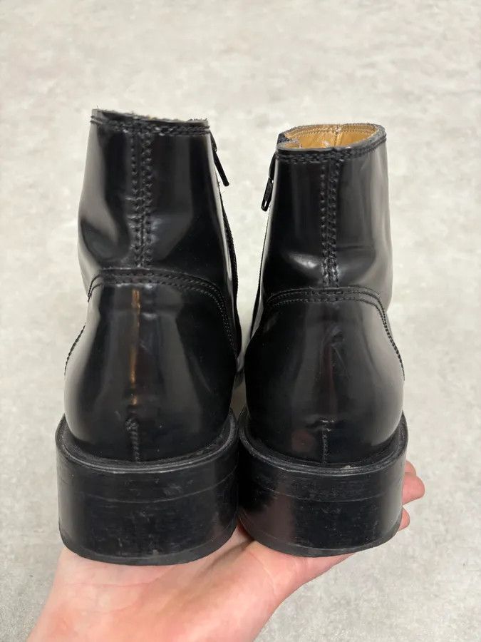 Dolce & Gabbana Dolce & Gabbana Black Minimalist Leather Boots Size US 7 / EU 40 - 7 Thumbnail