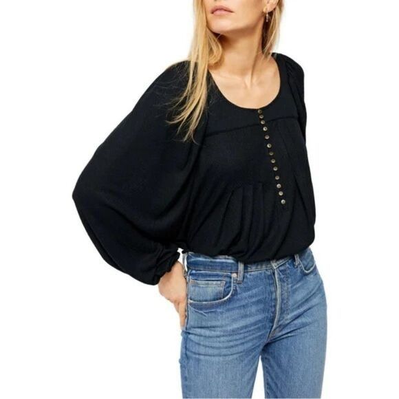 Free People Free People Devin Top, Black, Size XS Size XS / US 0-2 / IT 36-38 - 1 Thumbnail