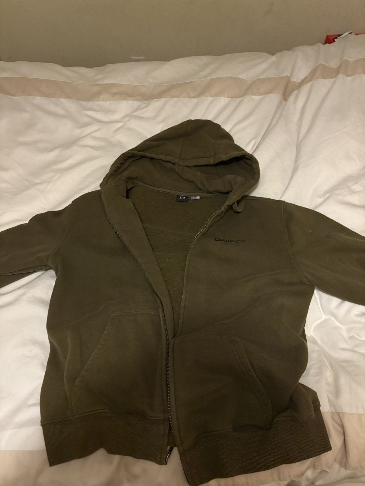 Oakley Vintage 2000s Oakley Army Green Zip Up Fleece Jacket Size US L / EU 52-54 / 3 - 1 Thumbnail