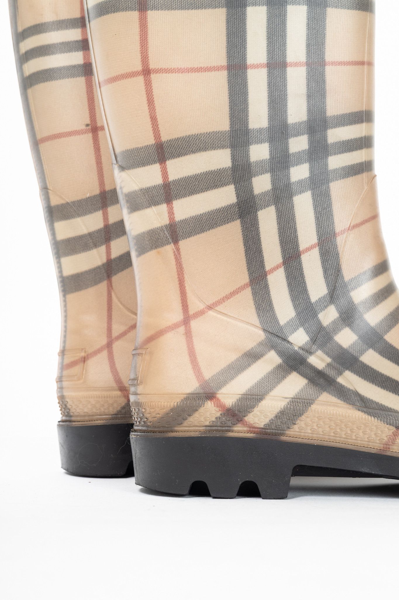 Burberry Burberry Haymarket Tall Rubber Rain Boots Size US 7.5 / IT 37.5 - 8 Thumbnail