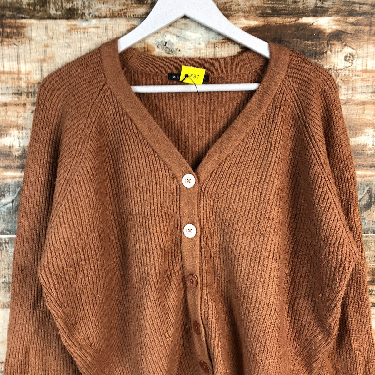 Japanese Brand DL Oeiilet Orange Cardigan Knitwear #C487 Size L / US 10 / IT 46 - 5 Thumbnail