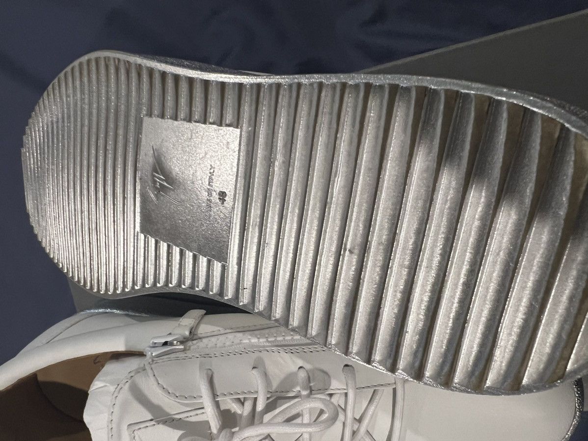Giuseppe Zanotti Giuseppe Zanotti Mens Sneakers - White Leather/Silver Size US 15 / EU 48 - 7 Thumbnail