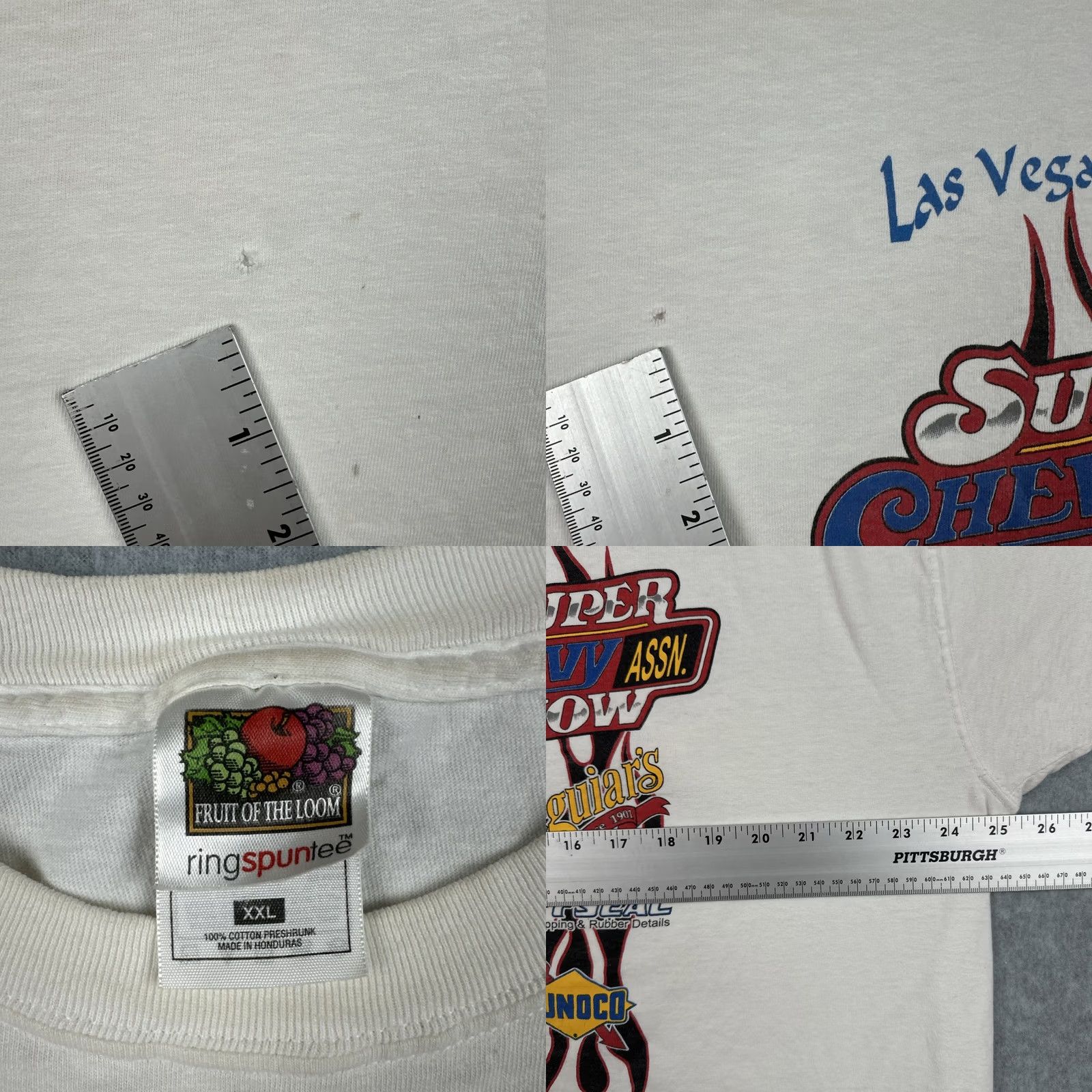 Fruit Of The Loom VINTAGE Fruit Of The Loom T-Shirt White XXL Car USA 2002 Las Vegas Super Chevy Show Mens Size US XXL / EU 58 / 5 - 8 Thumbnail