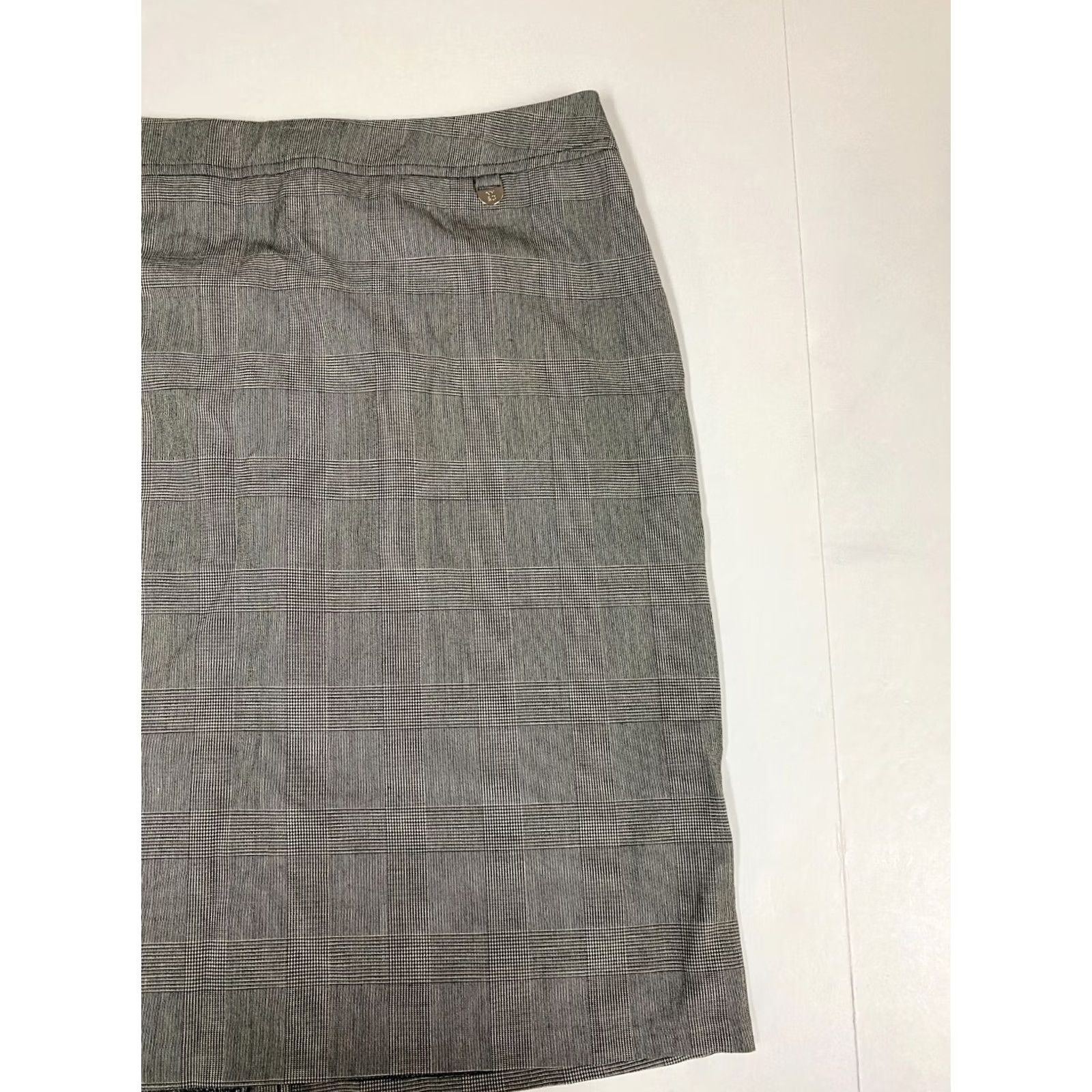 Vintage New York and Company Skirt Women's Regular 10 Gray Plaid A-Line Knee Length Size 32" / US 10 / IT 46 - 3 Thumbnail