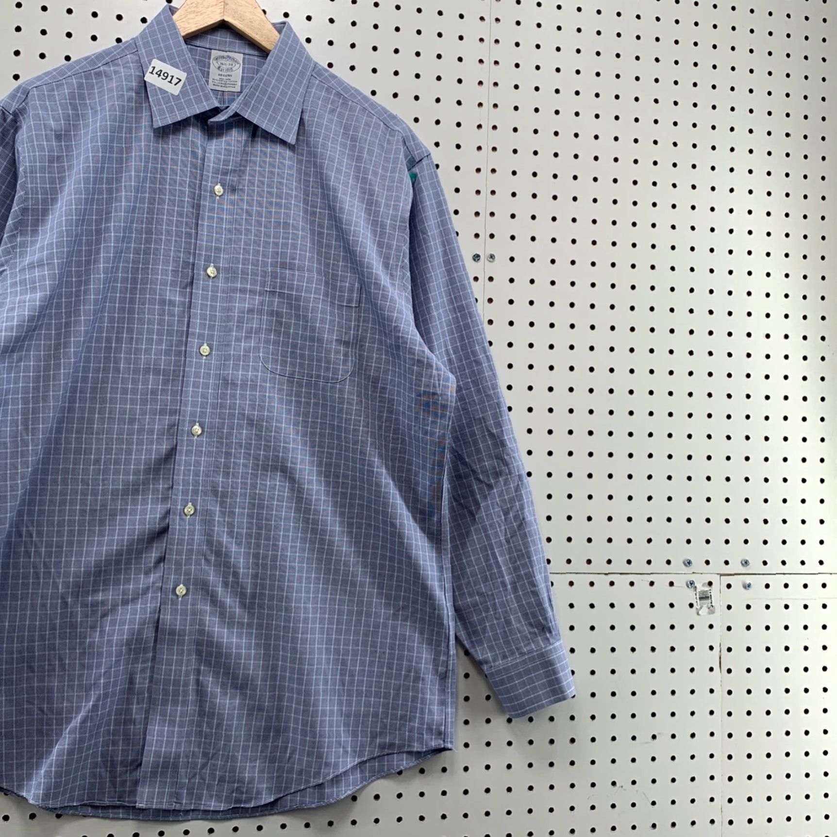 Brooks Brothers VINTAGE Brooks Brothers Button-Up Shirt Mens Regents 16.5 34 Blue White Check Spread Collar Size US XL / EU 56 / 4 - 6 Thumbnail