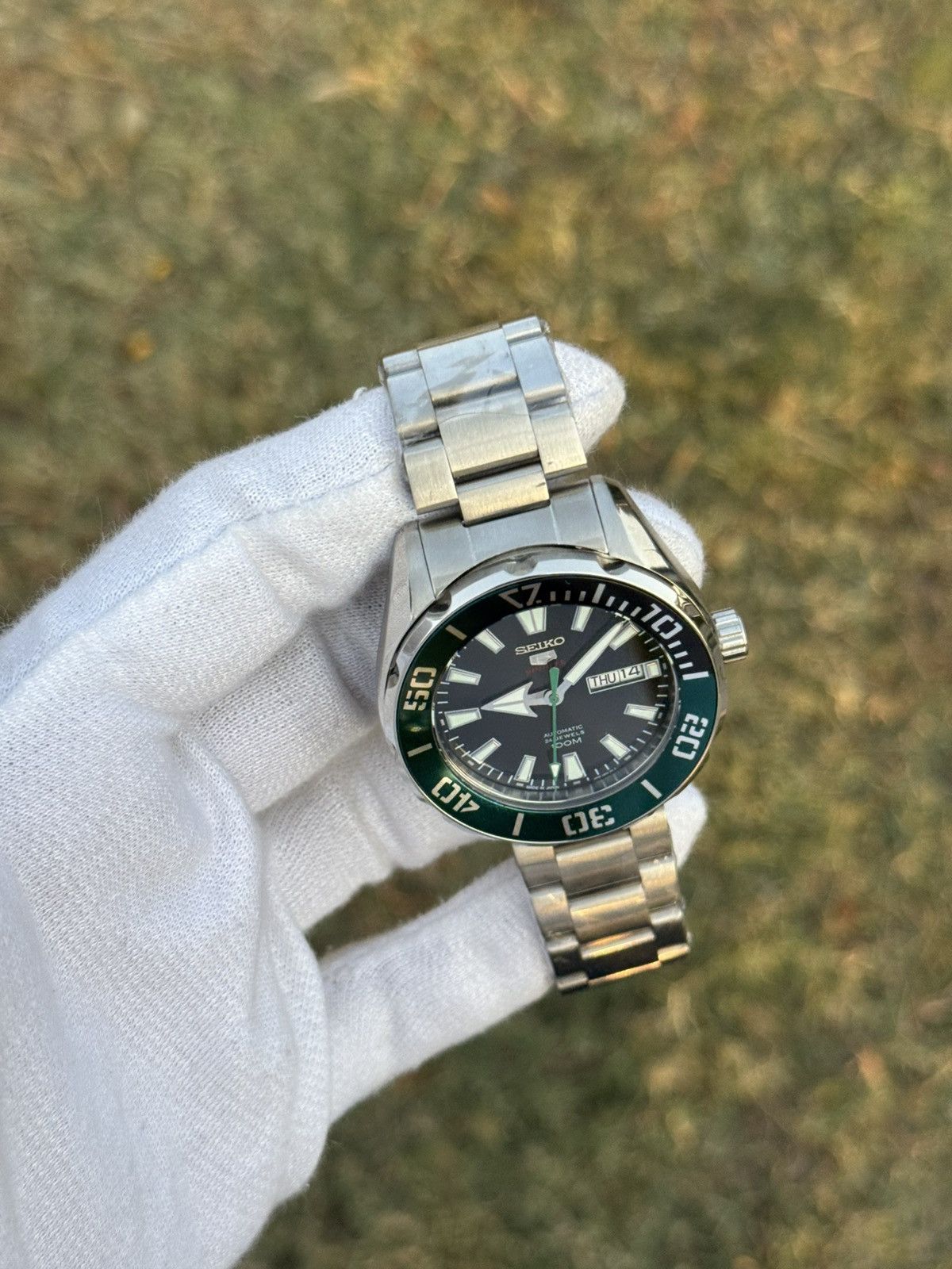 Seiko Seiko 5 Sports MOD – Green Diver Bezel– Automatic men watch Size 38 - 6 Thumbnail