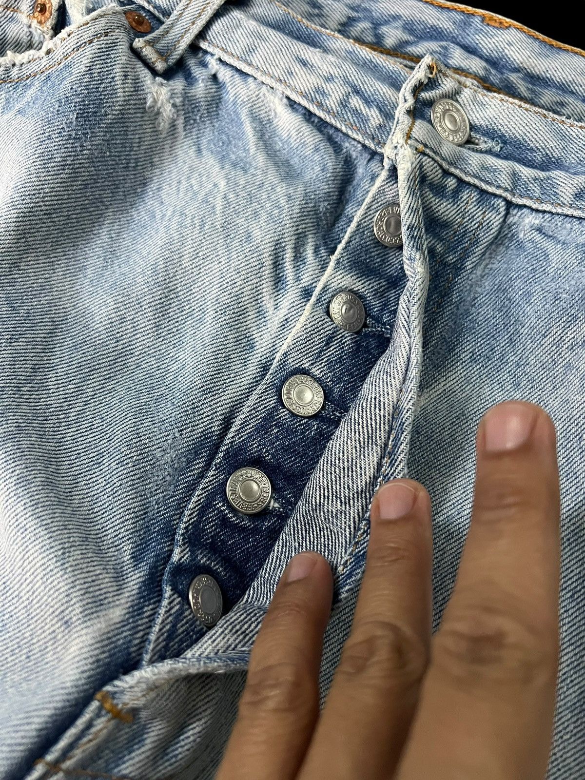 Levi's Vintage Levi’s 501xx Distress Faded Ripped Jean Size US 35 - 12 Thumbnail