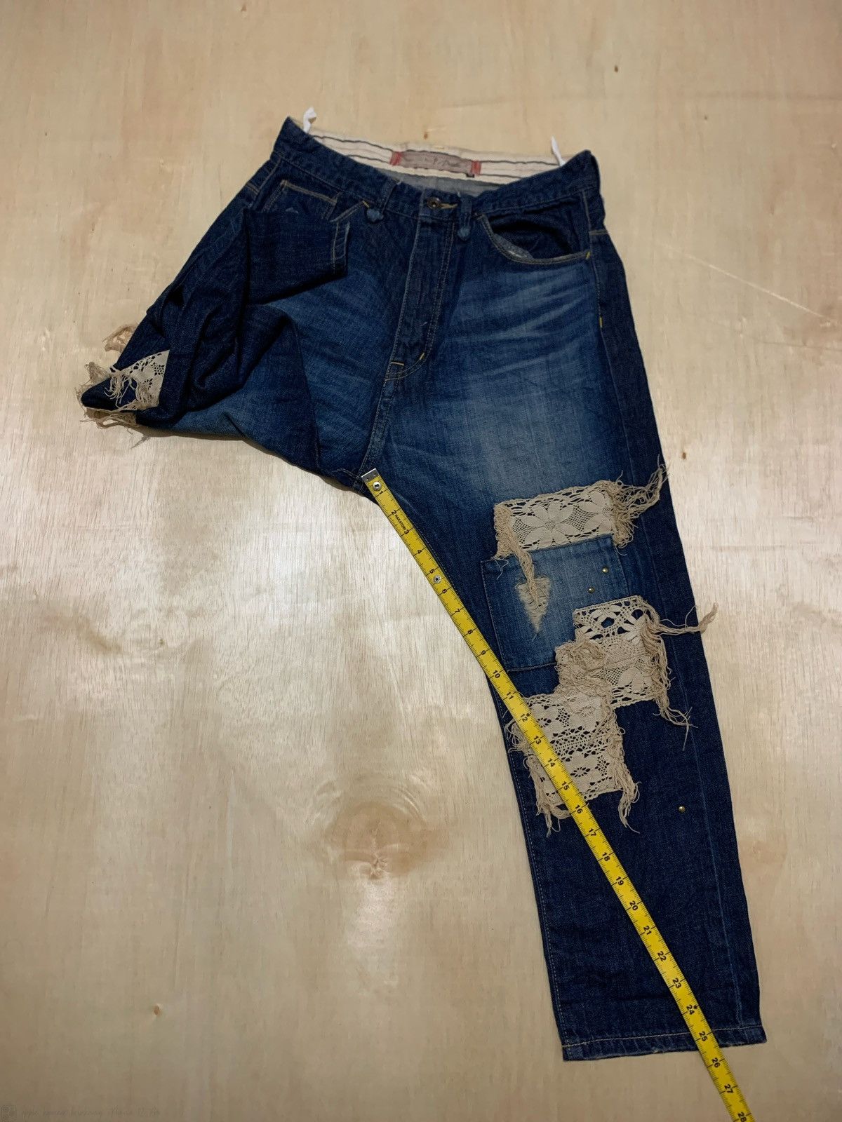14th Addiction × If Six Was Nine × Japanese Brand Vintage Distressed Balcony and Bed Denim Jeans Size US 30 / EU 46 - 14 Thumbnail