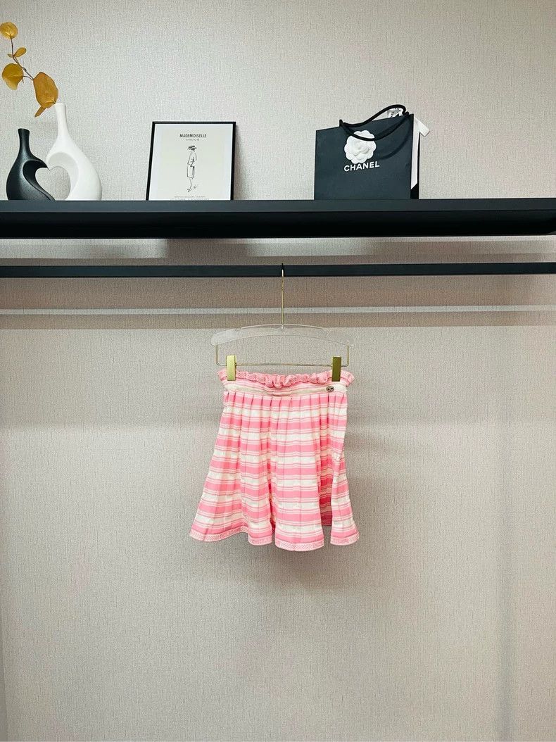 Chanel 23c pink striped elastic skirt 2504-Nextarrow
