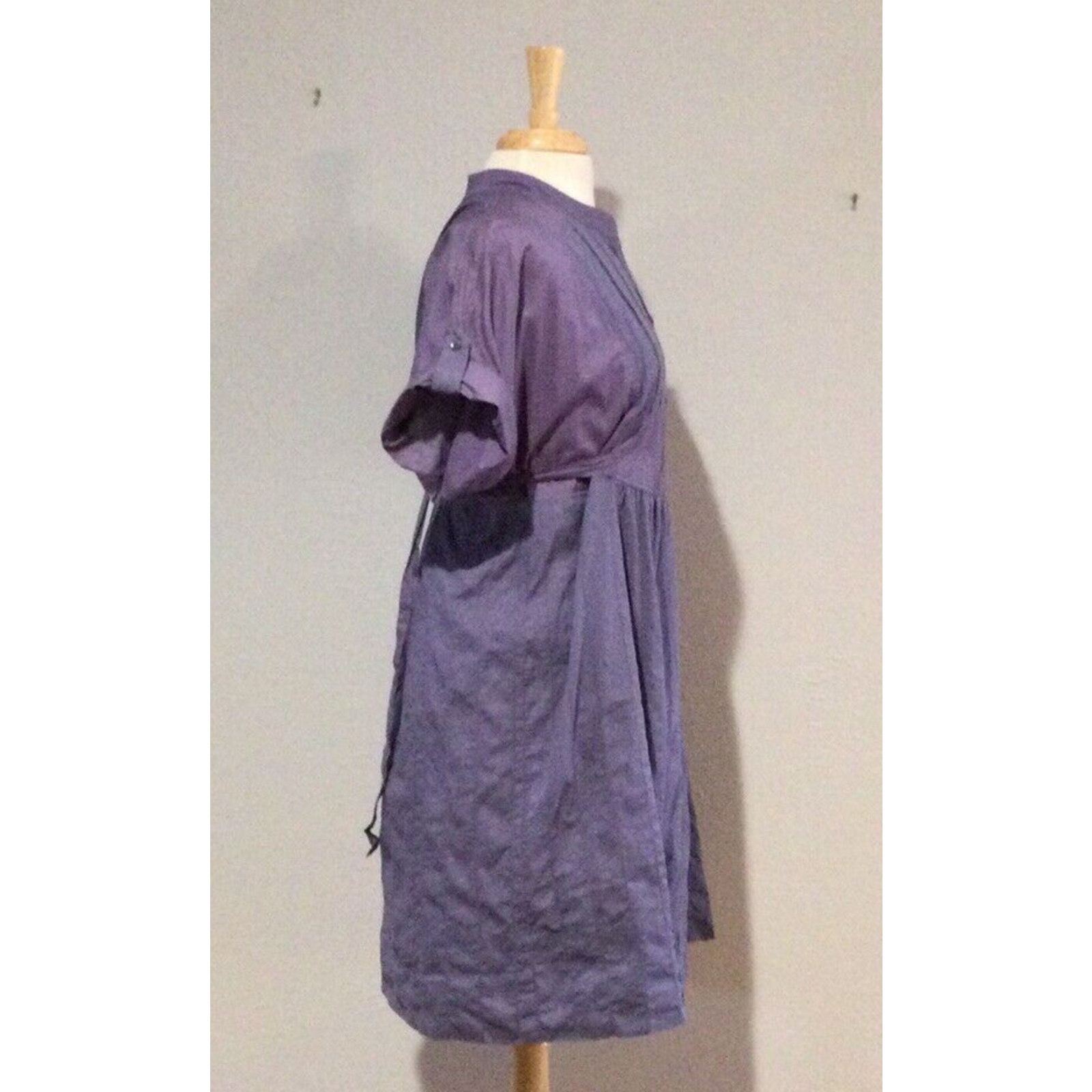 Vintage BCBGeneration Purple 3 Button Bodice Tie Back Midi Dress L Size L / US 10 / IT 46 - 6 Thumbnail