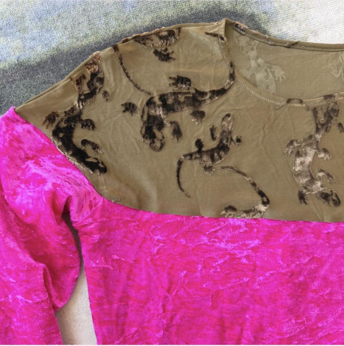 Marine Serre Pink velvet lizard top Size M / US 6-8 / IT 42-44 - 3 Thumbnail