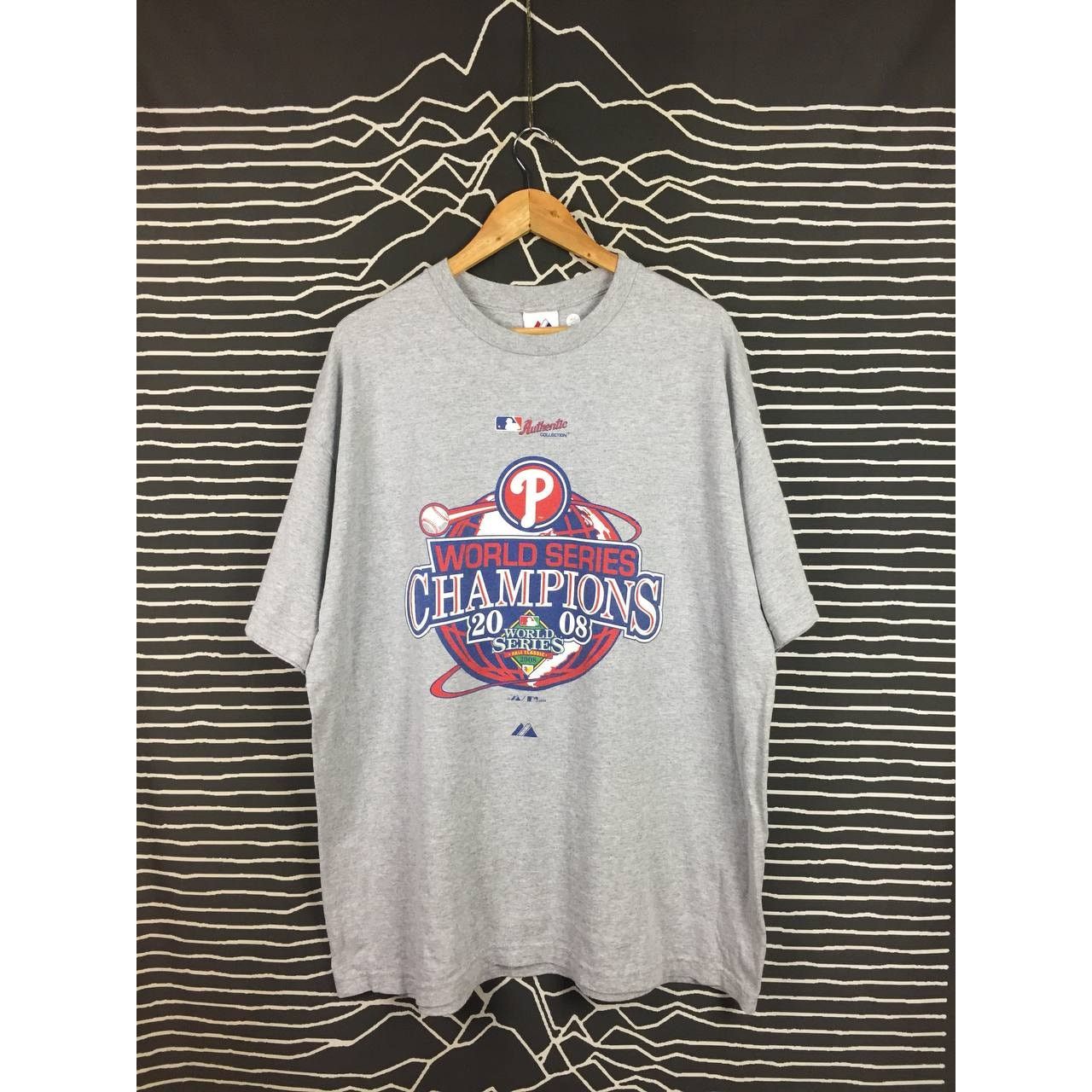 MLB × Majestic × Vintage Vtg MLB Authentic Collection 2008 World Series Champions Tee Size US XXL / EU 58 / 5 - 2 Thumbnail