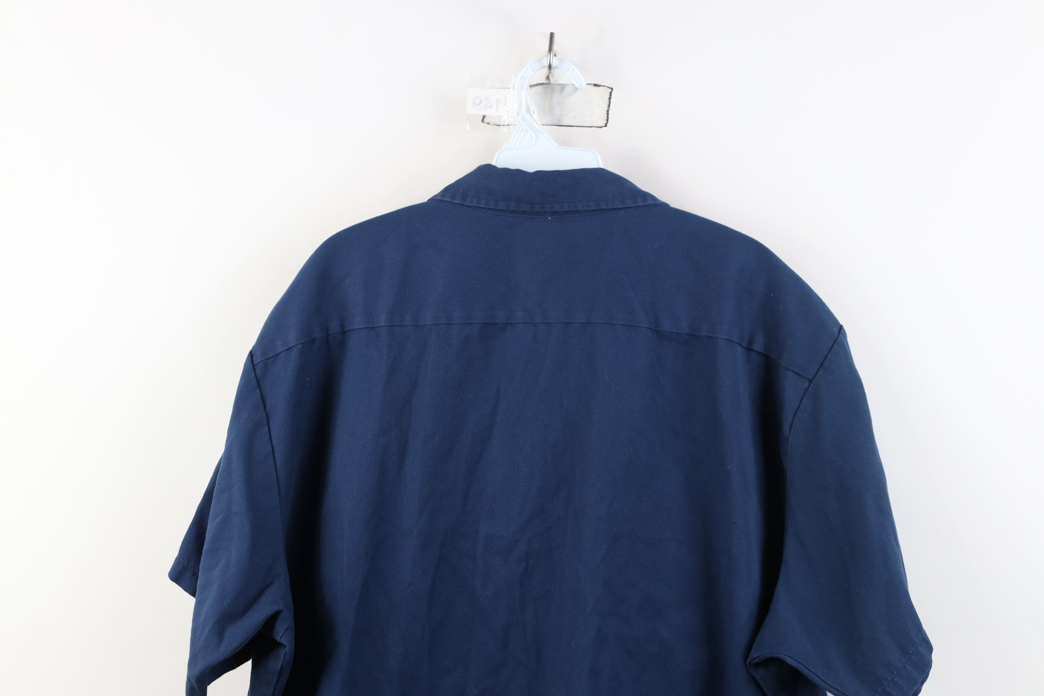 Vintage Vintage 90s Streetwear Workwear Mechanic Button Shirt Blue Size US XXL / EU 58 / 5 - 13 Thumbnail