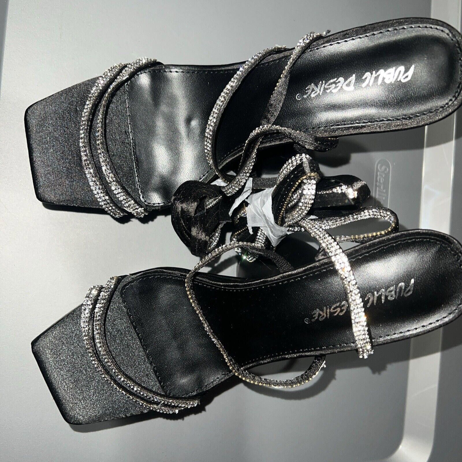Designer 6 Chunky Platform Stripper Heel Public Desire Black Heels Size US 6 / IT 36 - 4 Thumbnail