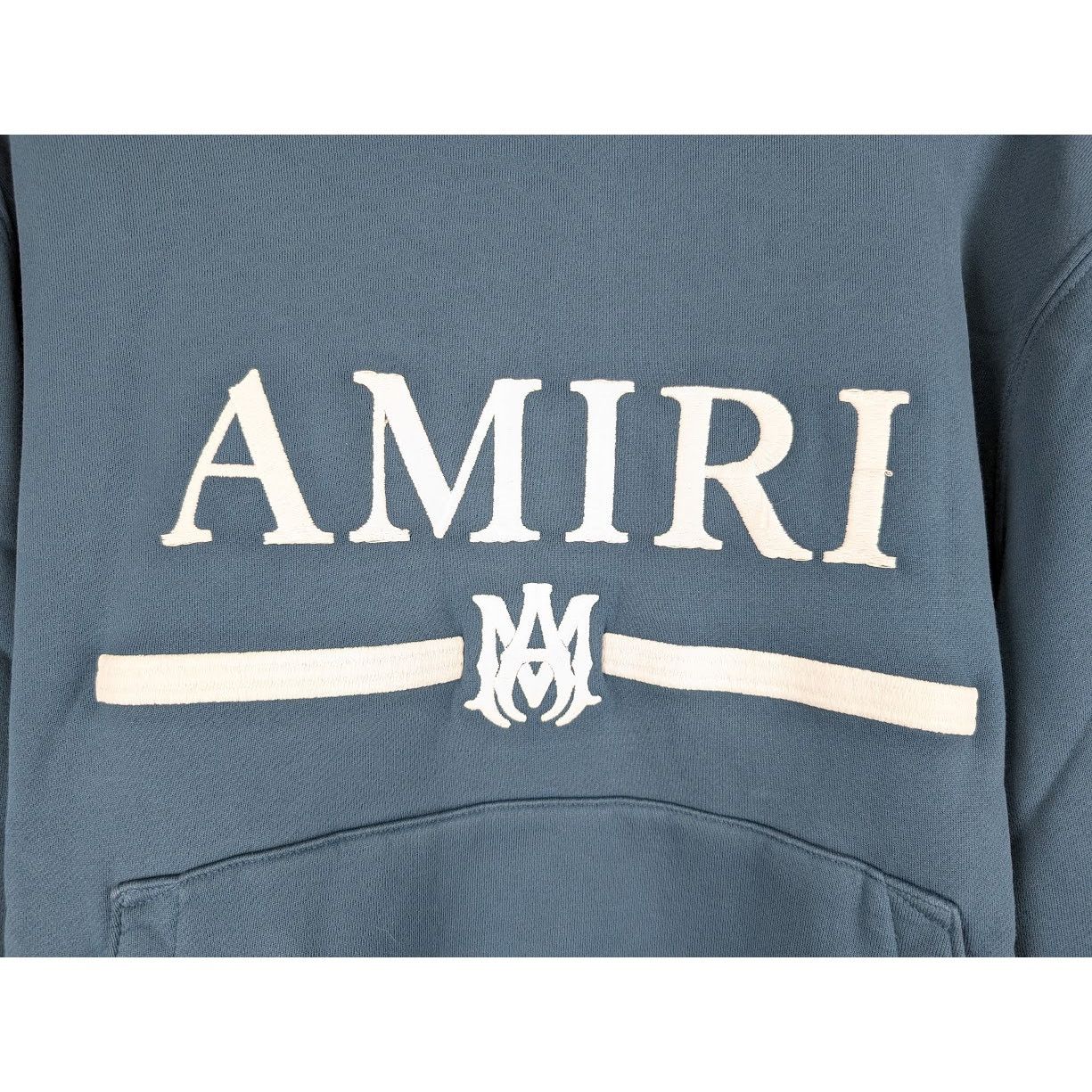 Amiri o1rshd1 Q:2 / MA Bar Embroidery Hoodie in Pond Blue Size US XL / EU 56 / 4 - 5 Thumbnail