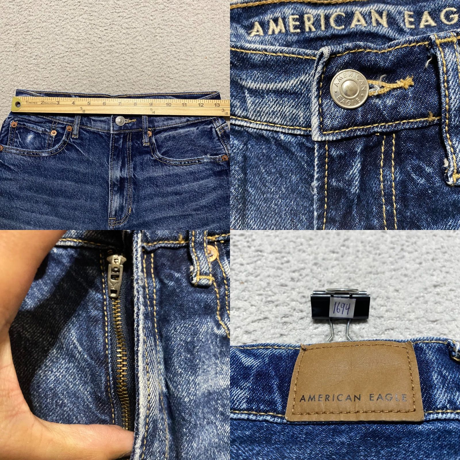 American Eagle Outfitters American Eagle Jean Shorts Womens sz 4 High Rise Cut-off Denim Blue Medium Wash Size 27" / US 4 / IT 40 - 8 Thumbnail