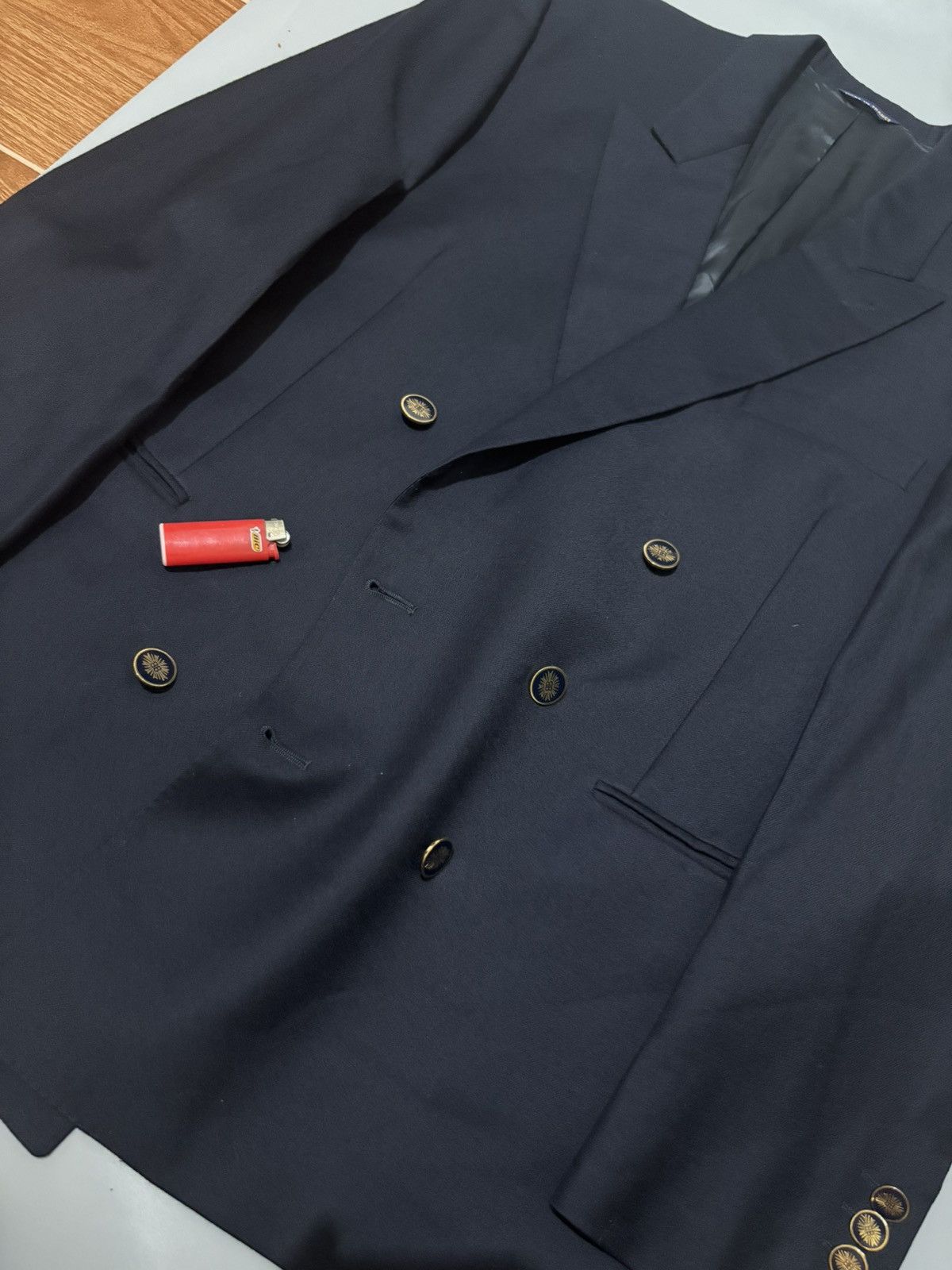 Balenciaga Vintage Balenciaga Double-Breasted Wool Suit Blazer Size 44R - 5 Thumbnail