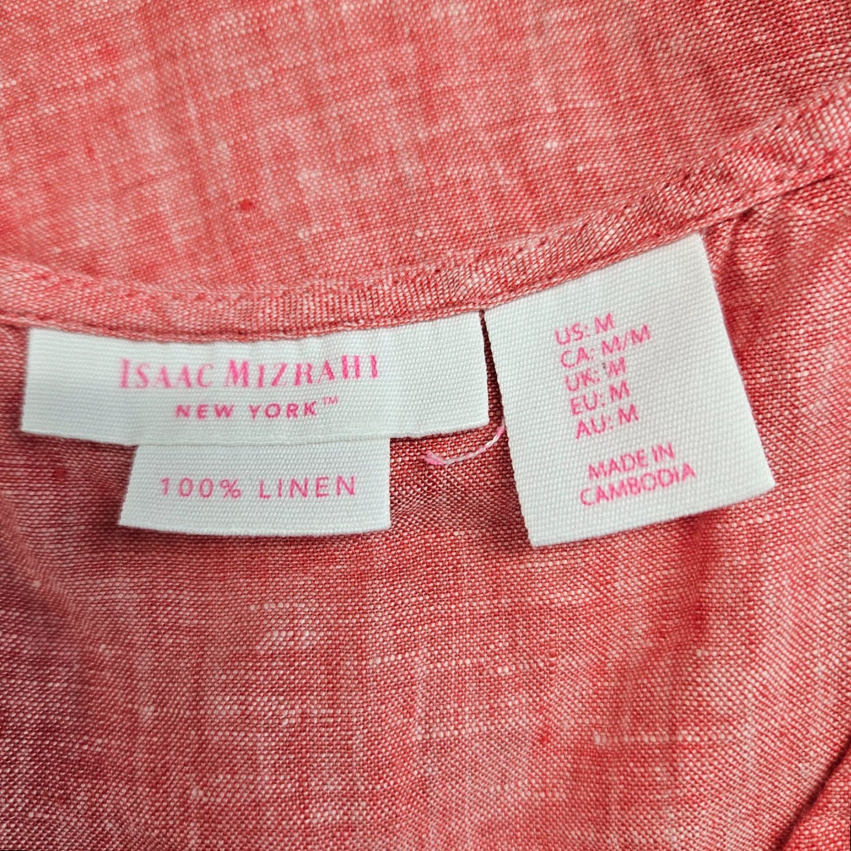 Isaac Mizrahi VINTAGE Isaac Mizrahi New York Womens Linen Tank Top Sz Medium Red V-Neck Size M / US 6-8 / IT 42-44 - 5 Thumbnail