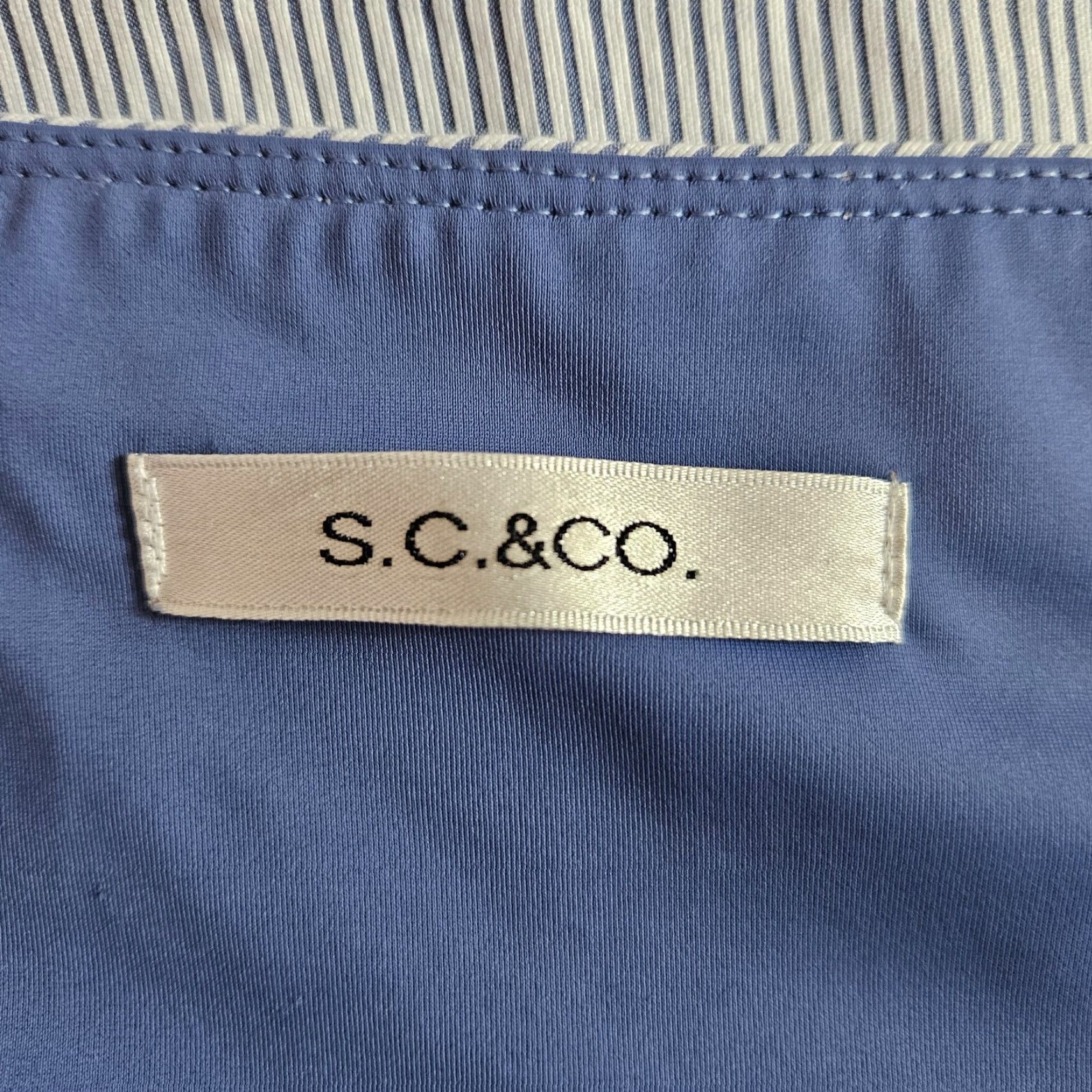 Vintage SC&Co Womens Skort Sz XL Blue White Stripe Pockets Pull On Size ONE SIZE - 3 Thumbnail