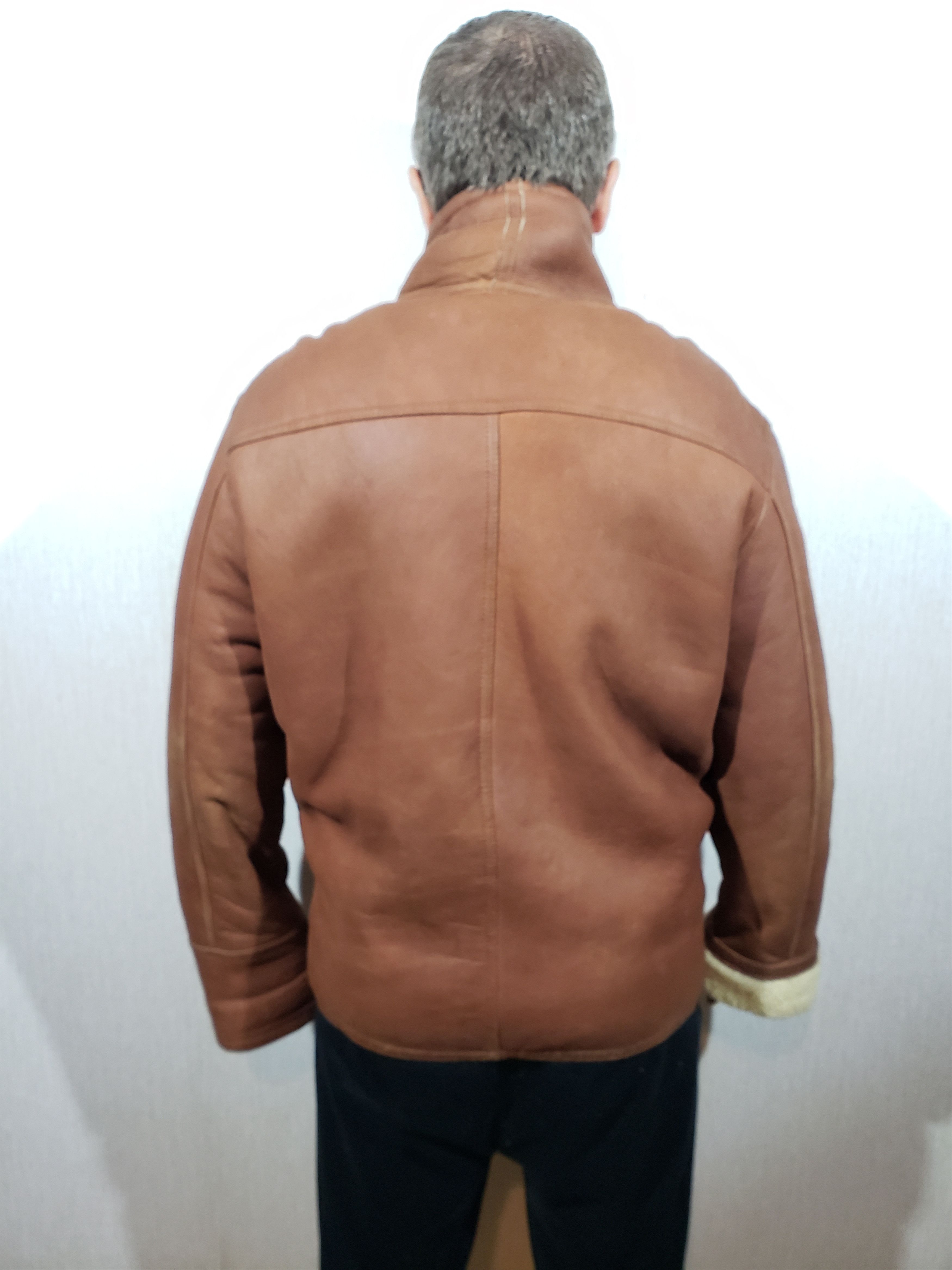 Other Brown men's sheepskin coat with zipper. Size US L / EU 52-54 / 3 - 3 Thumbnail