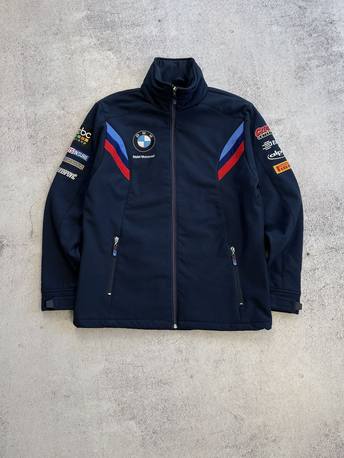 Image of Bmw Motorrad Officiall World Sbk Team Men’S Racing Jacket in Navy Blue, Men's (Size Small)