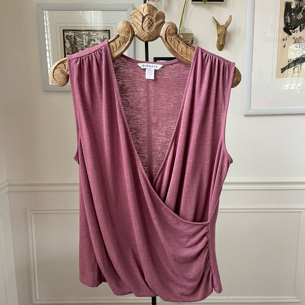 Athleta Athleta Breezy Wrap Top Mauve Pink 988031 $50 L Size L / US 10 / IT 46 - 1 Thumbnail