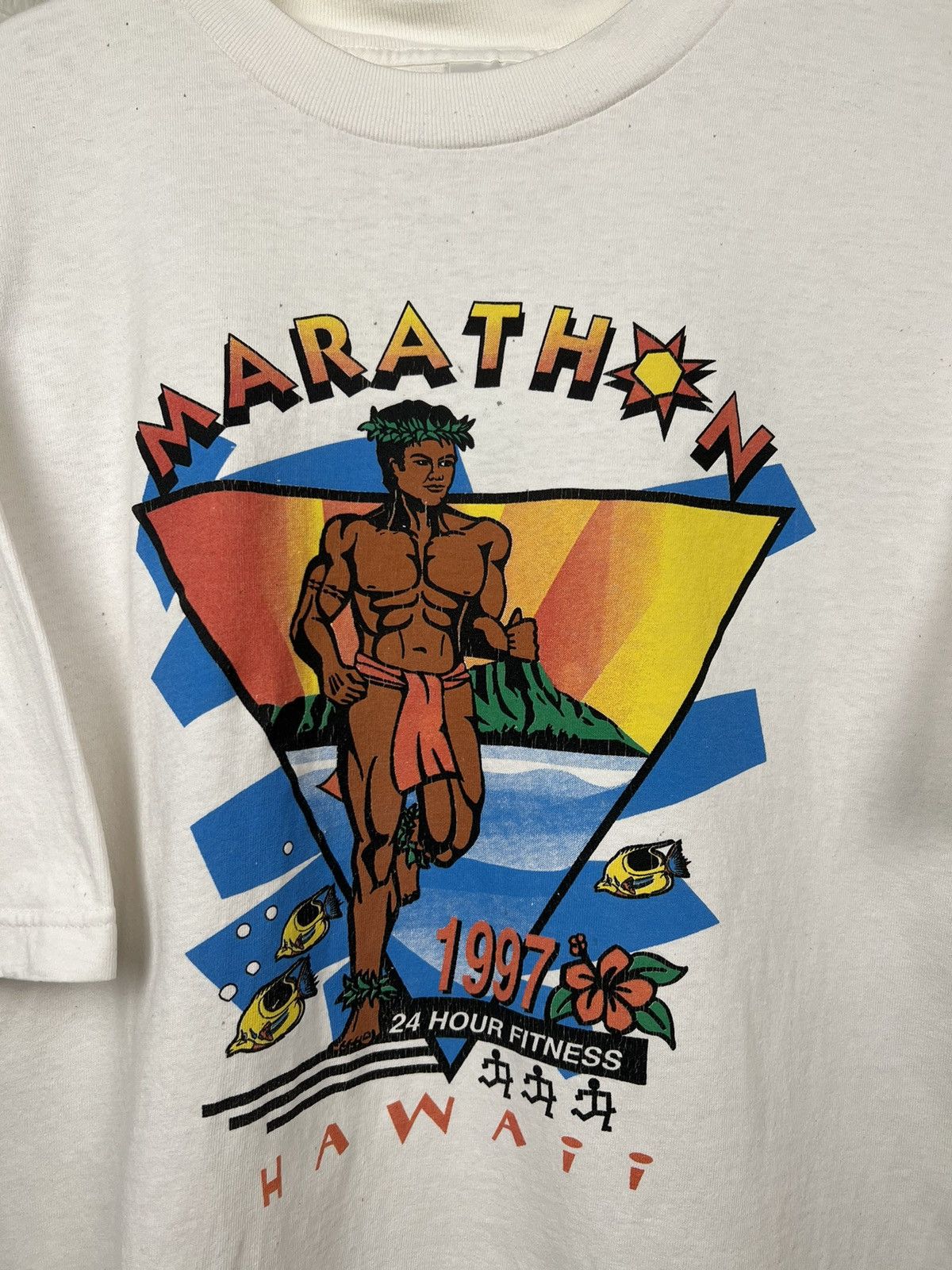 Vintage Vintage Rare Marathon Hawaii 1997 Tee Size US XL / EU 56 / 4 - 3 Thumbnail