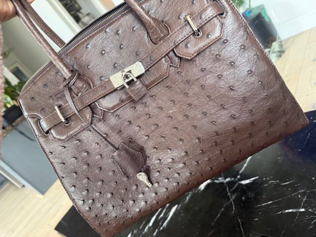 Other Genuine Full-Point Ostrich Leather Handbag– Made in Japan Size ONE SIZE - 6 Thumbnail