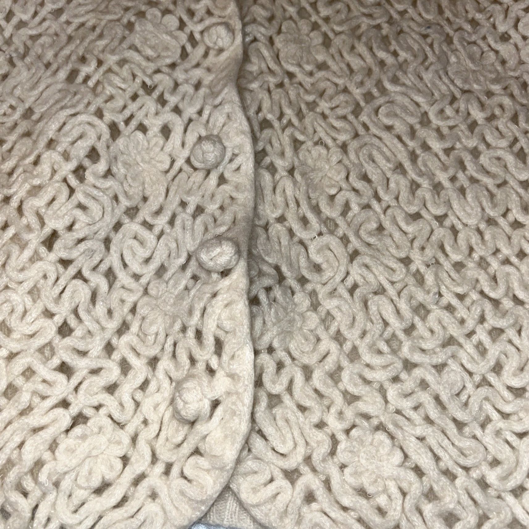 Coldwater Creek VINTAGE Coldwater Creek Angora Cardigan Sweater 1X Open Knit Cowl Neck Ivory Womens Pullover Size XL / US 12-14 / IT 48-50 - 3 Thumbnail