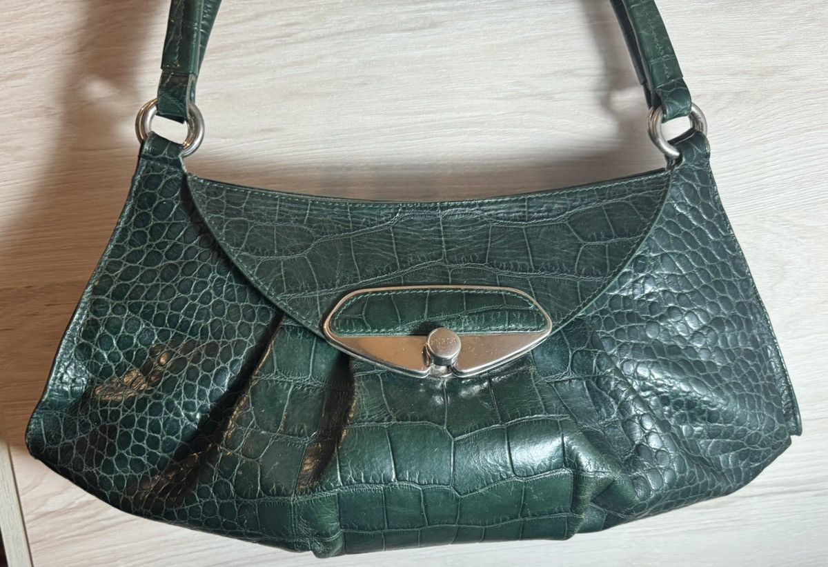 Furla Furla green croco genuine leather dual carry shoulder bag Size ONE SIZE - 14 Thumbnail