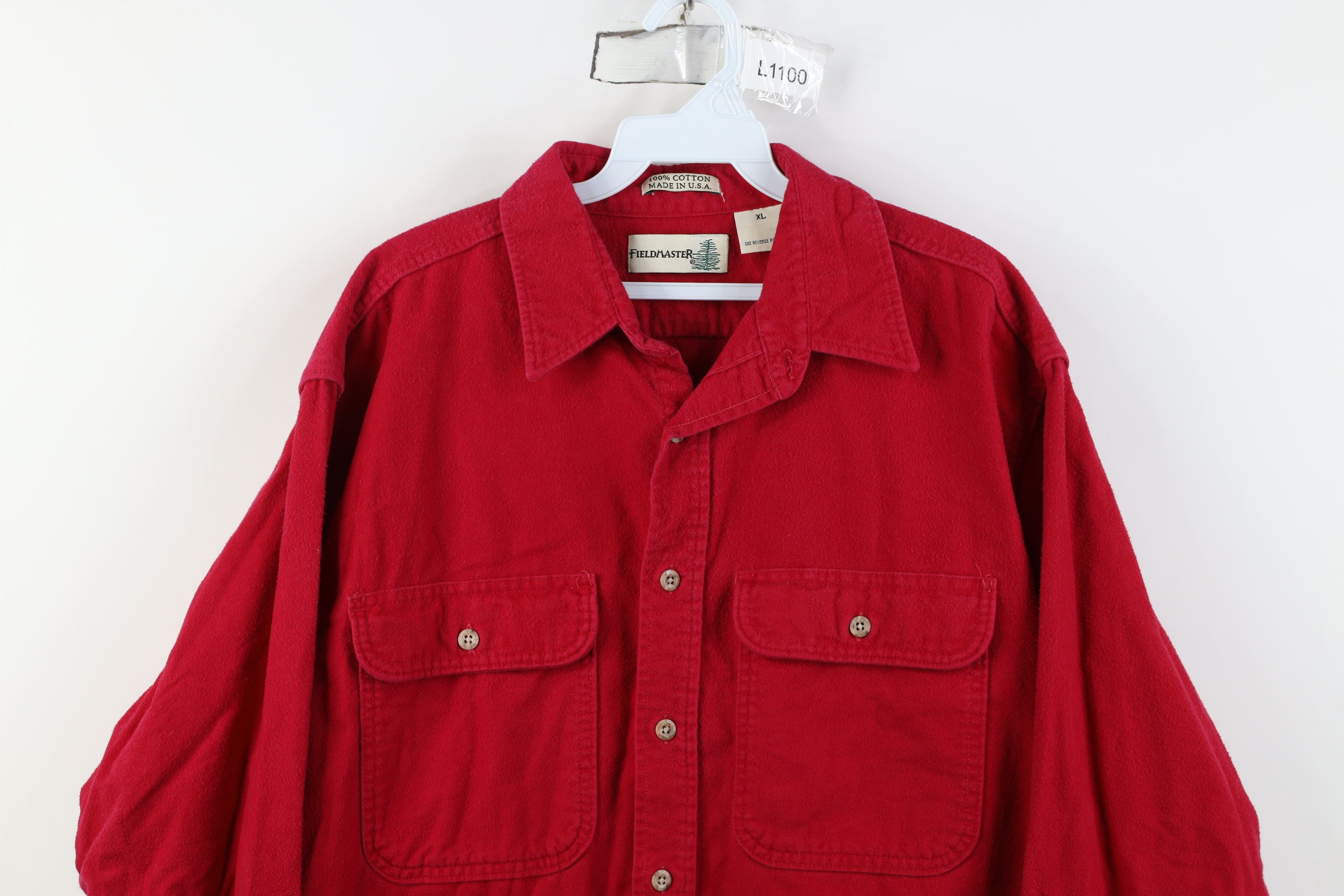 Vintage Vintage 90s Streetwear Cloth Collared Button Shirt Red USA Size US XL / EU 56 / 4 - 2 Thumbnail