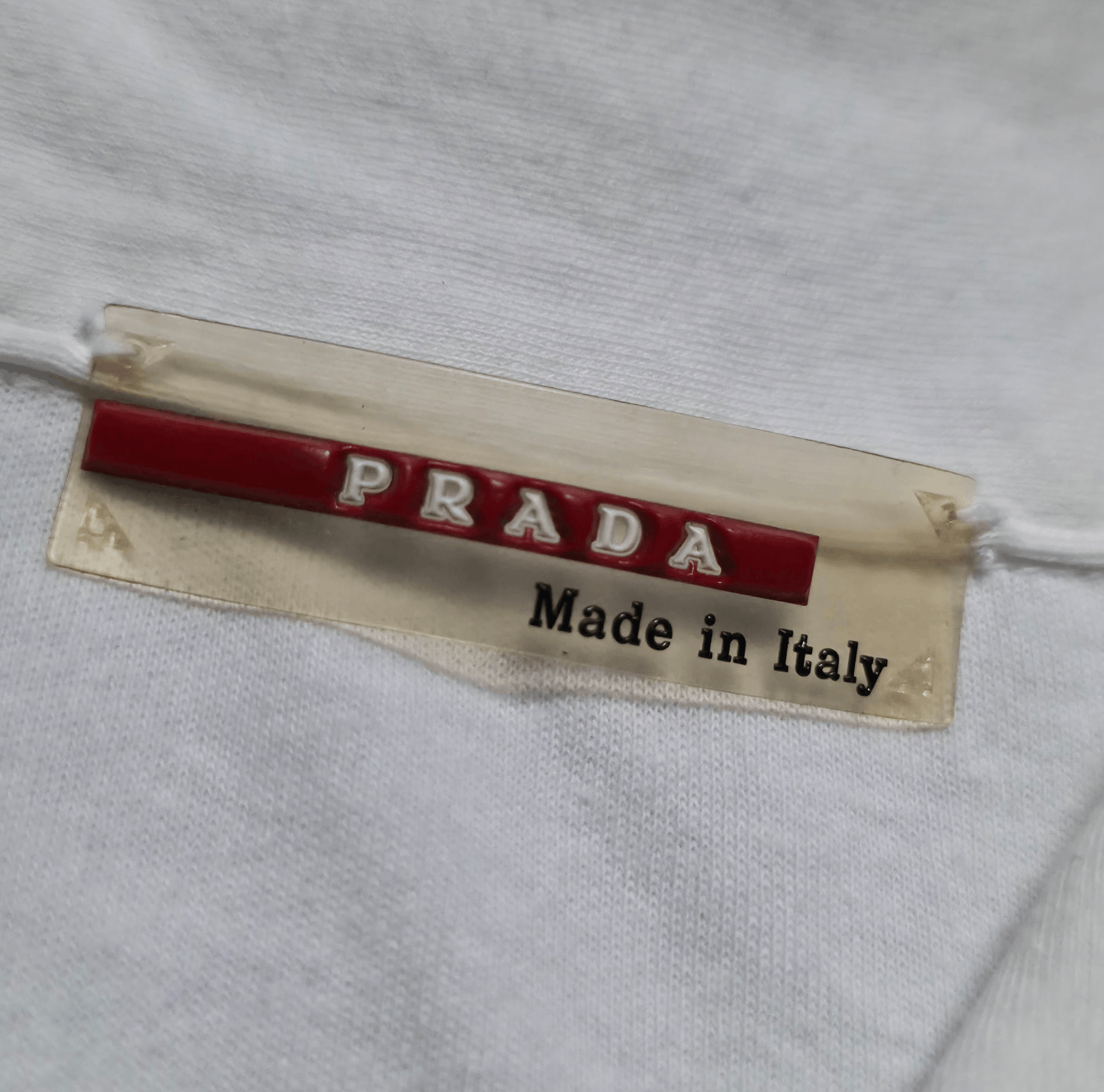Prada “Prada White LS Stretchable Polo Shirt Red Logo Patch” Size US L / EU 52-54 / 3 - 12 Thumbnail
