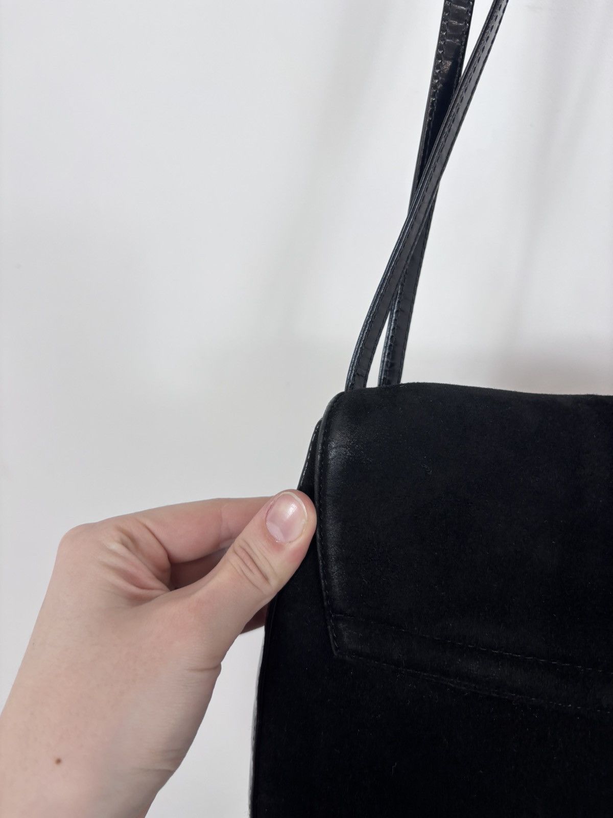 Bally Bally Black Suede Patent Leather Shoulder Bag Size ONE SIZE - 20 Thumbnail