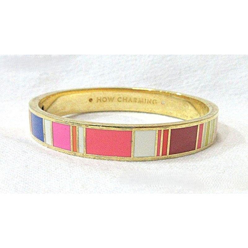 Kate Spade Kate Spade Gold Tone How Charming Enamel Bangle Bracelet Size ONE SIZE - 3 Thumbnail