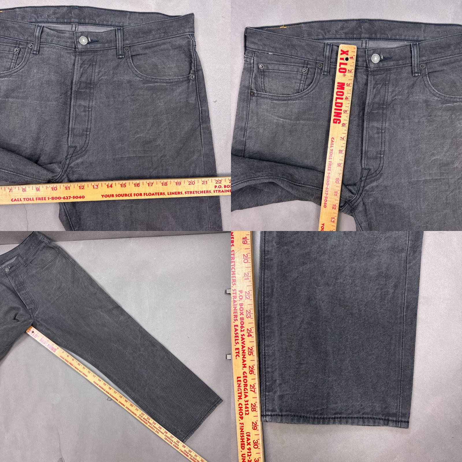 Levi's Levi's 501 Jeans Mens Regular 36x30 Black Denim Straight Button Fly Pants Dark Wash Size US 36 / EU 52 - 9 Thumbnail