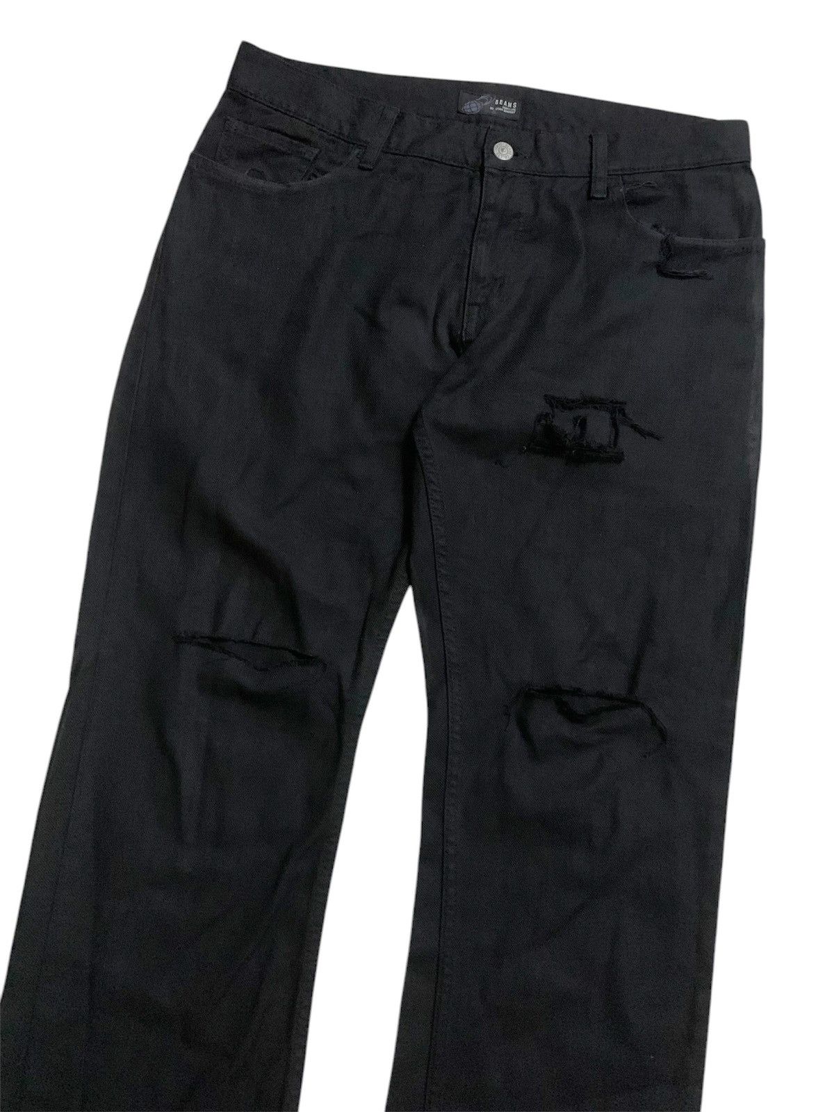 Beams Plus 💥Vtg Japanese Beams Japan Distressed Super Black Denim Size US 33 - 2 Thumbnail