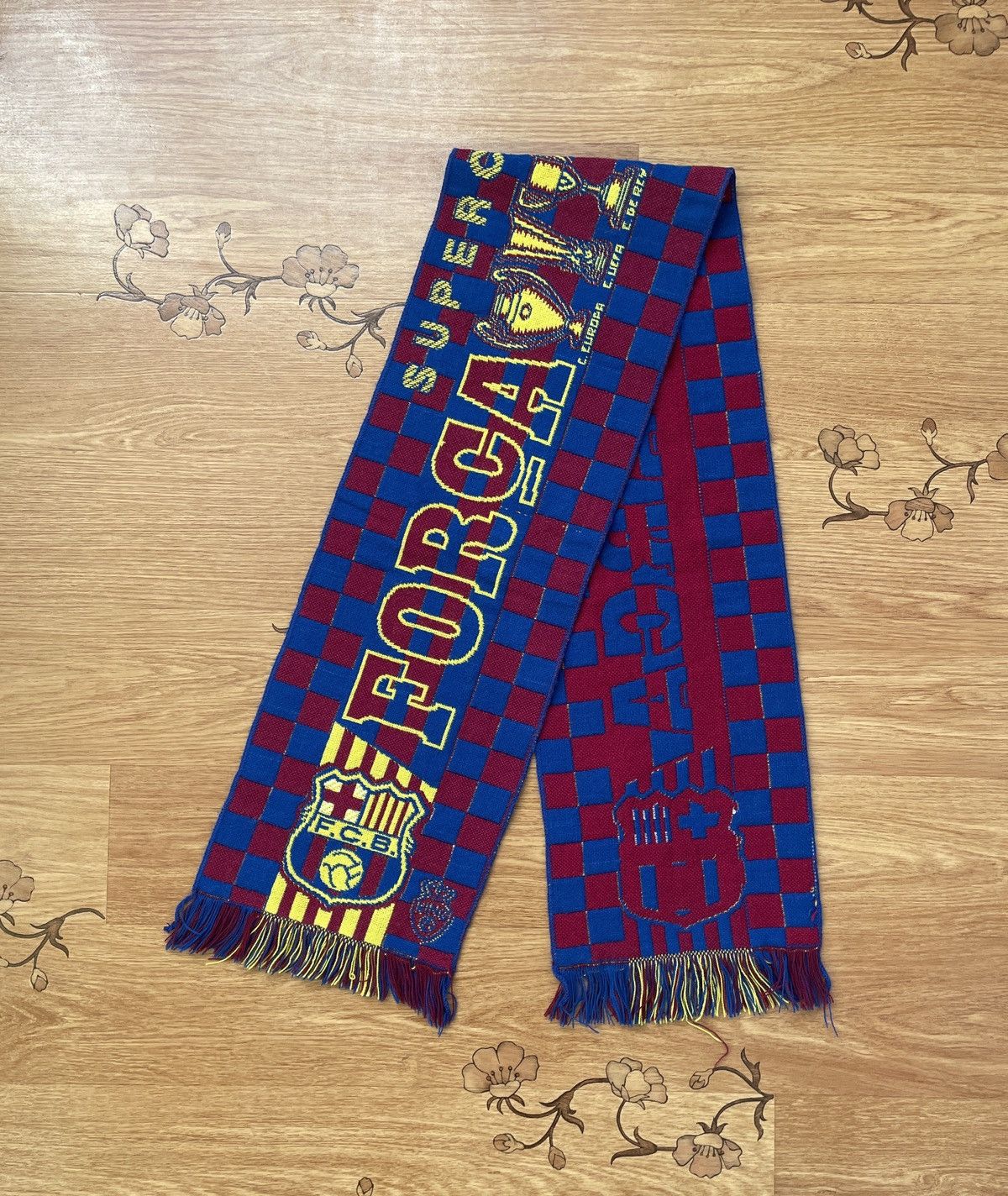 【vintage FC Barcelona football scarf】 Vintage FC Barcelona Football Soccer Scarf Official