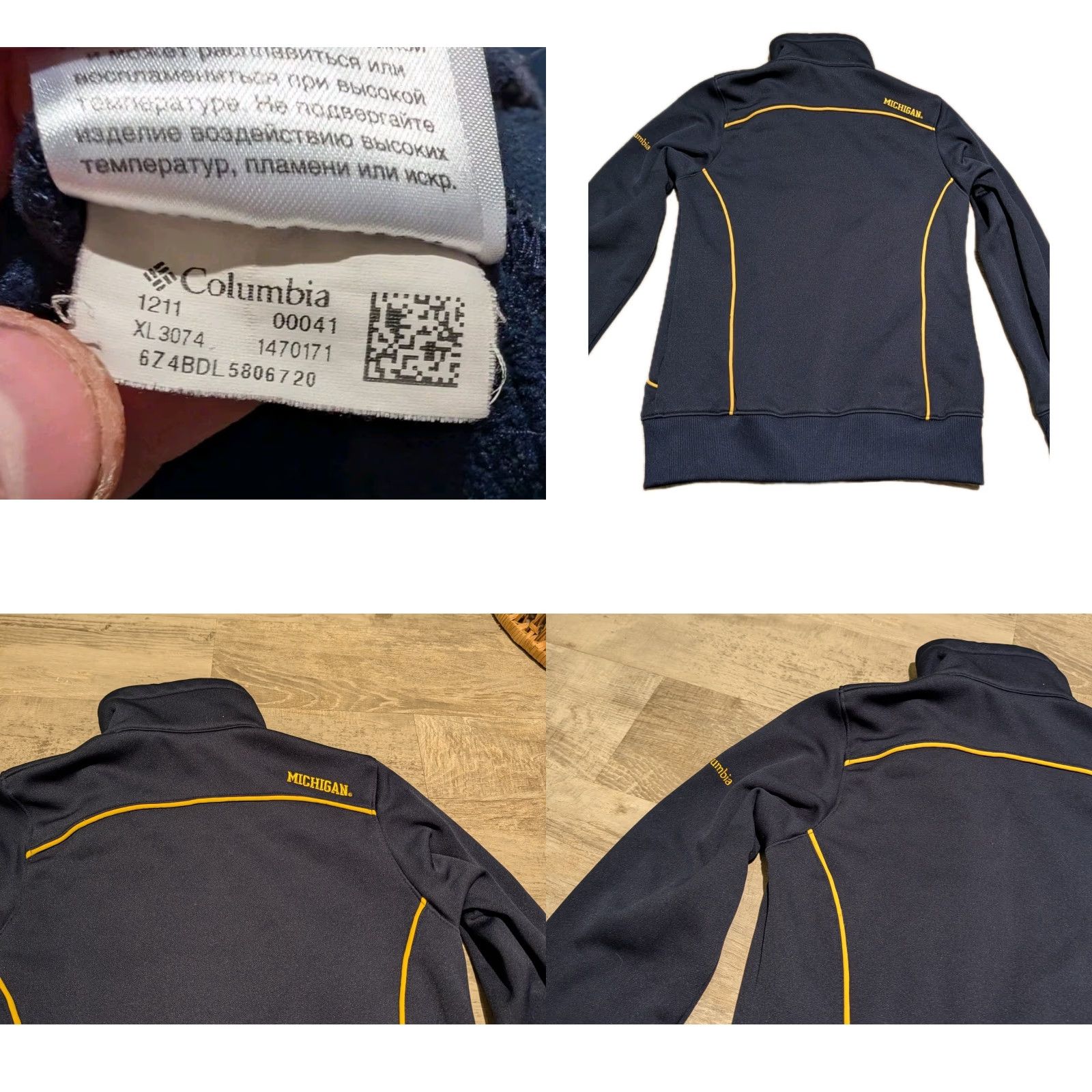 NCAA Columbia Michigan Wolverines Full Zip Jacket Womens S Blue Pockets NCAA Size S / US 4 / IT 40 - 9 Thumbnail