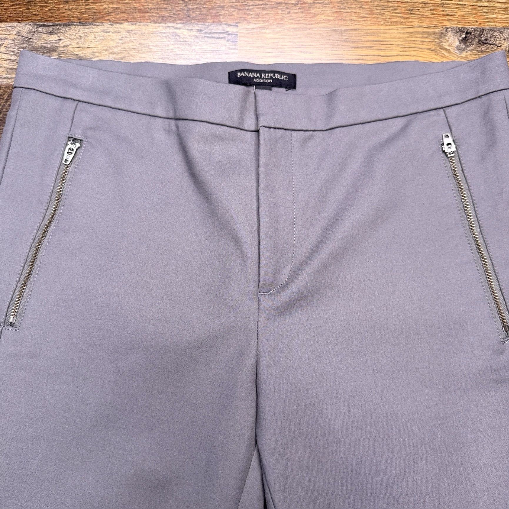 Banana Republic Banana Republic Addison Pants Womens 10 Gray Mid Rise Stretch Zip Pockets Size 32" / US 10 / IT 46 - 2 Thumbnail