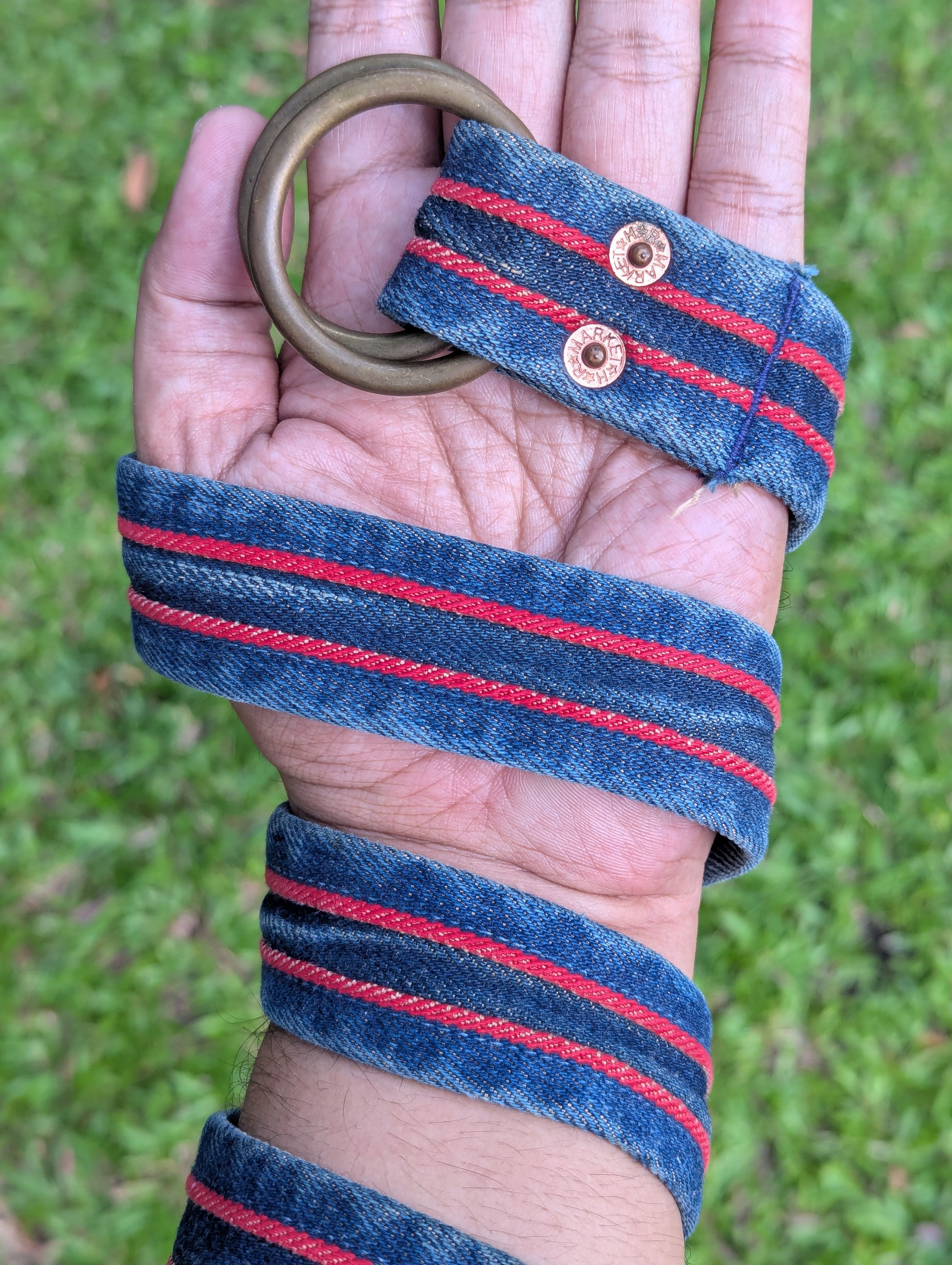 Blue Blue Japan Vintage Blue Blue Japan Selvedge Denim Belt Size 46 - 2 Thumbnail