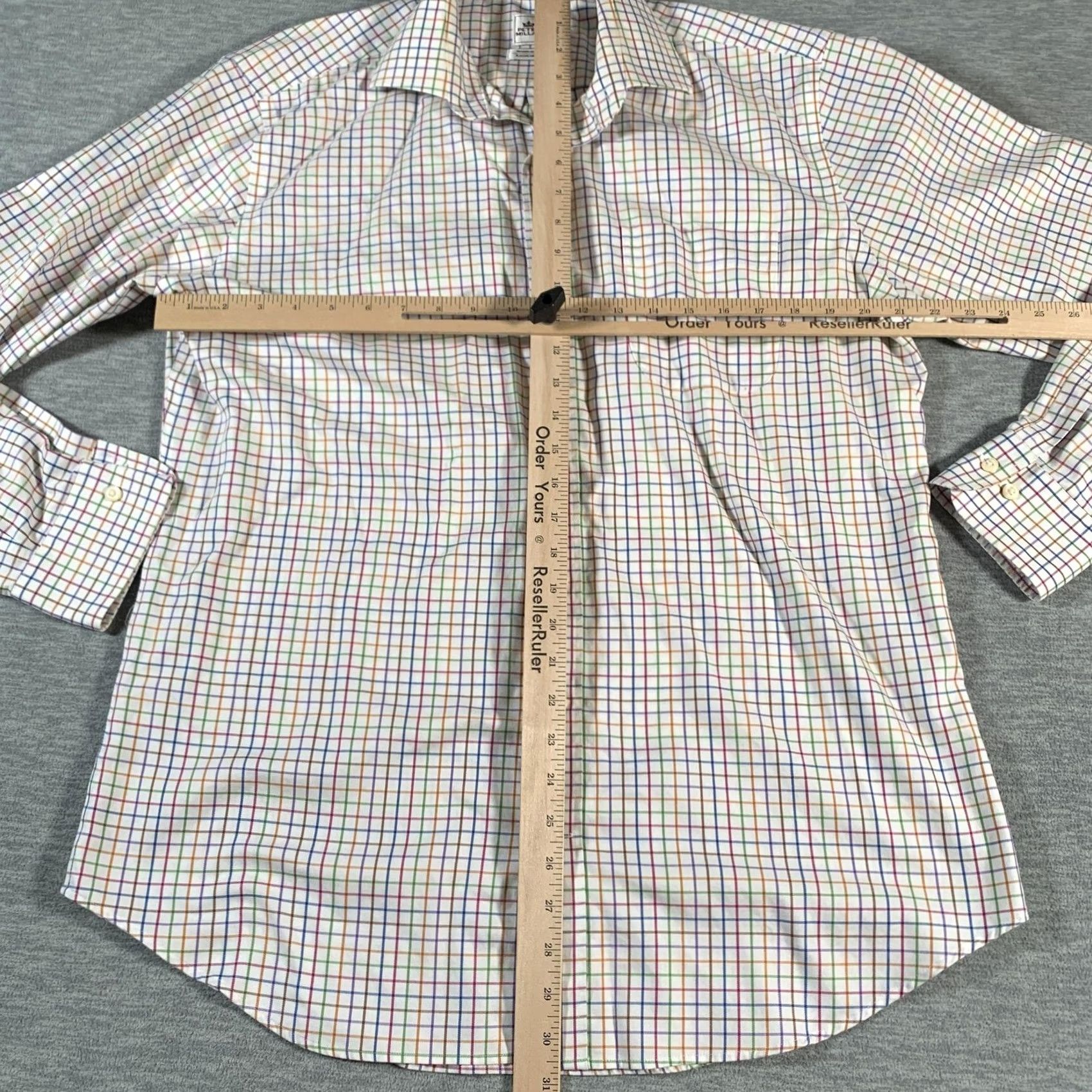 Peter Millar Peter Millar Shirt Mens Large Multicolor Plaid Button-Down Nanoluxe Easycare Wrinkle Resistant Classic Check 100% Cotton Size US L / EU 52-54 / 3 - 7 Thumbnail