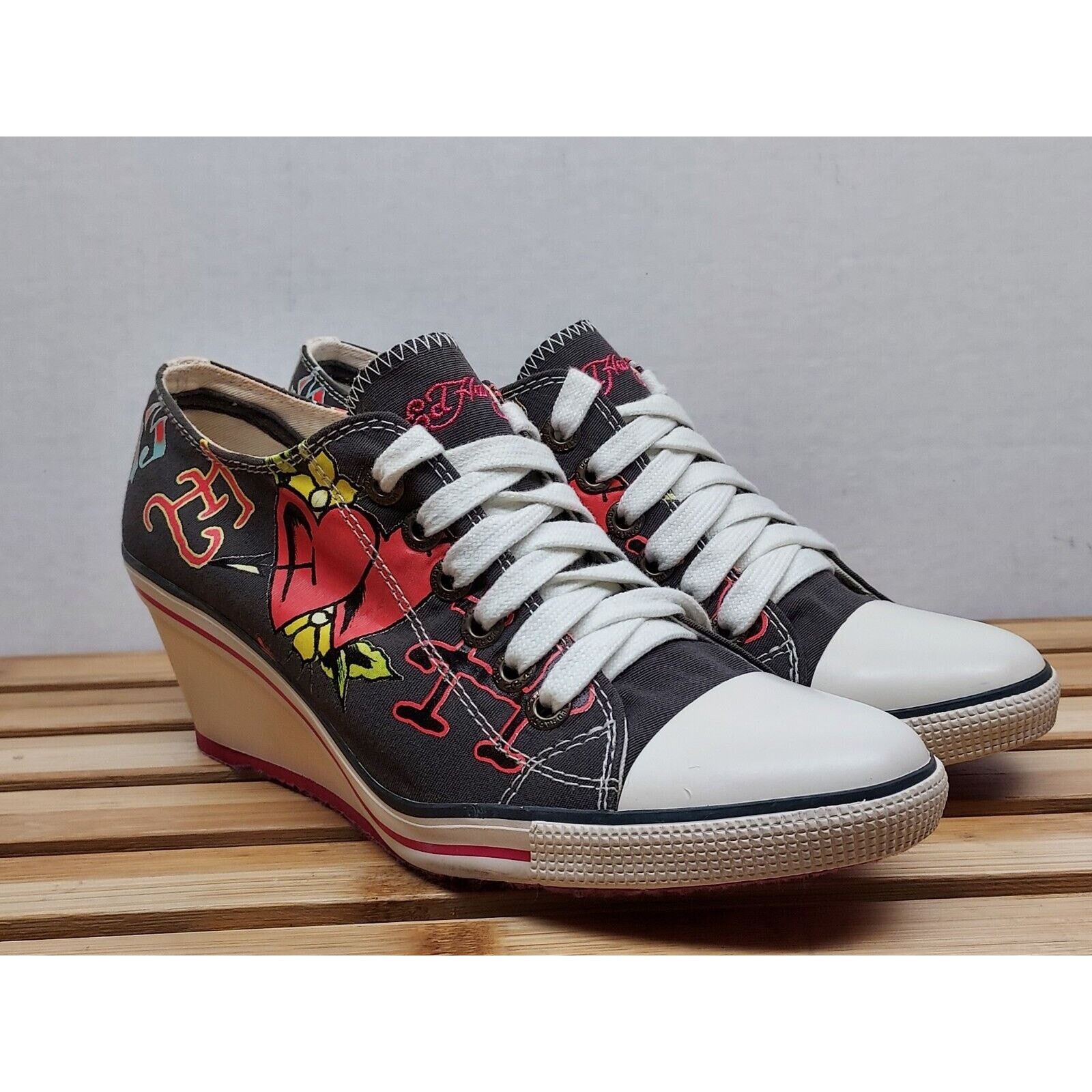 Ed Hardy Ed Hardy Womens | Black | Bret Wedge Fashion Sneaker Size 8 Size US 8 / IT 38 - 1 Thumbnail