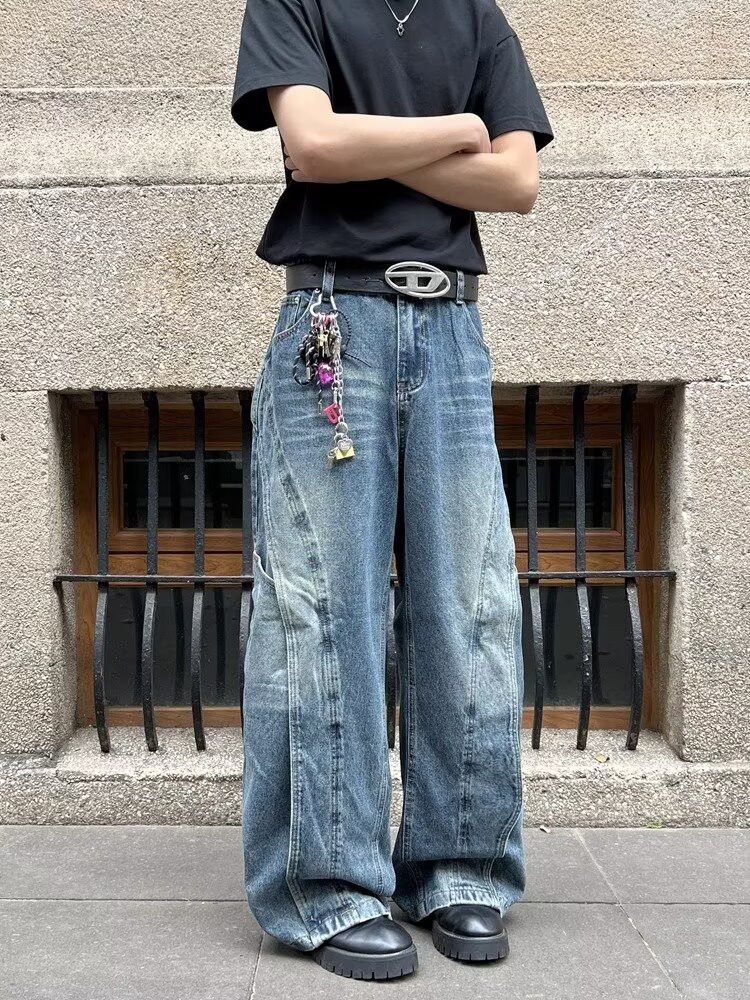 Other Ropa Streetwear Pleated Layer Jeans Baggy Y2K Size US 33 - 5 Thumbnail
