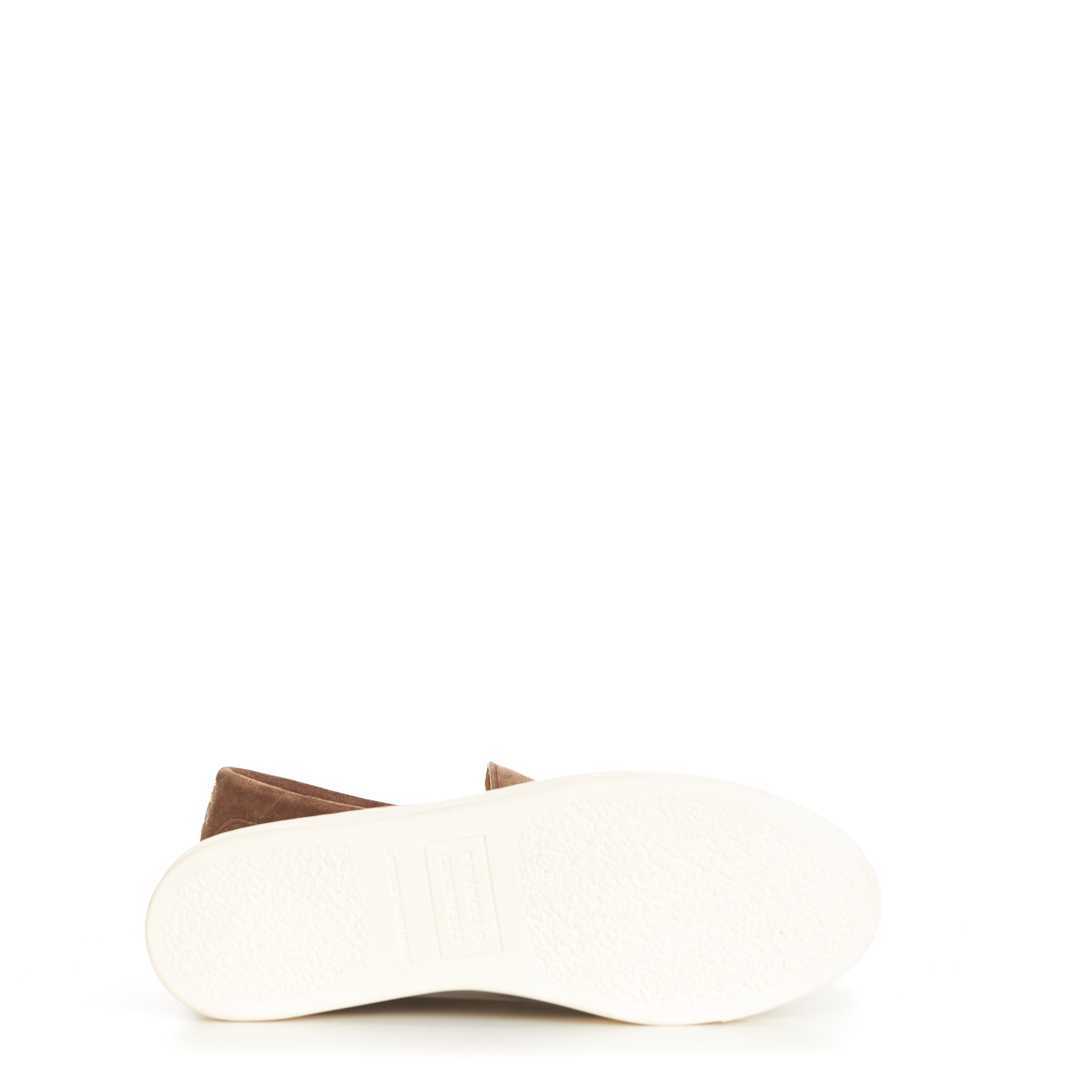 Brunello Cucinelli Chestnut Brown Suede Loafer Sneakers - Natural Rubber Sole Size US 7 / EU 40 - 10 Thumbnail
