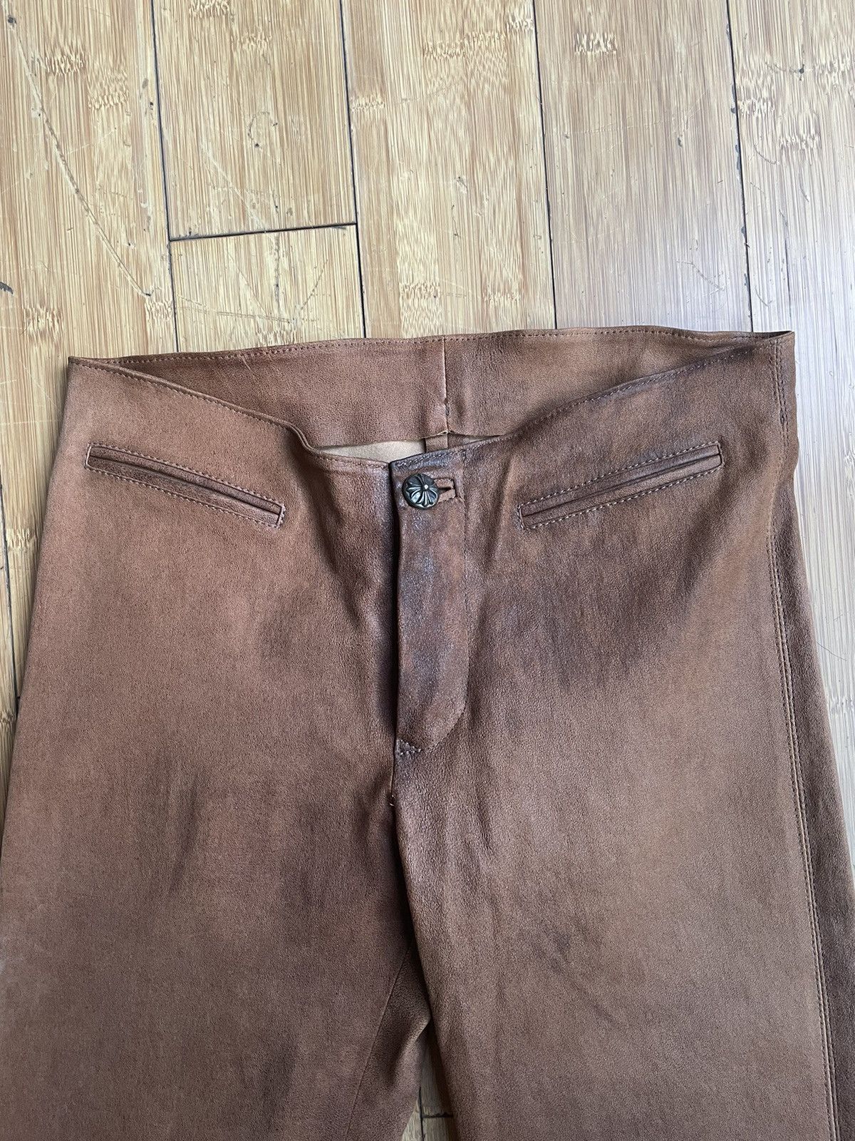 Chrome Hearts Chrome Hearts Brown Leather Pants Size 26" / US 2 / IT 38 - 2 Thumbnail