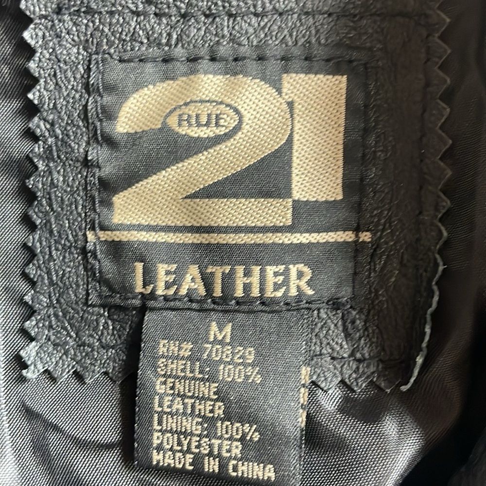 Vintage 90s Vintage Rue 21 genuine leather black blazer jacket mediu Size M / US 6-8 / IT 42-44 - 4 Thumbnail
