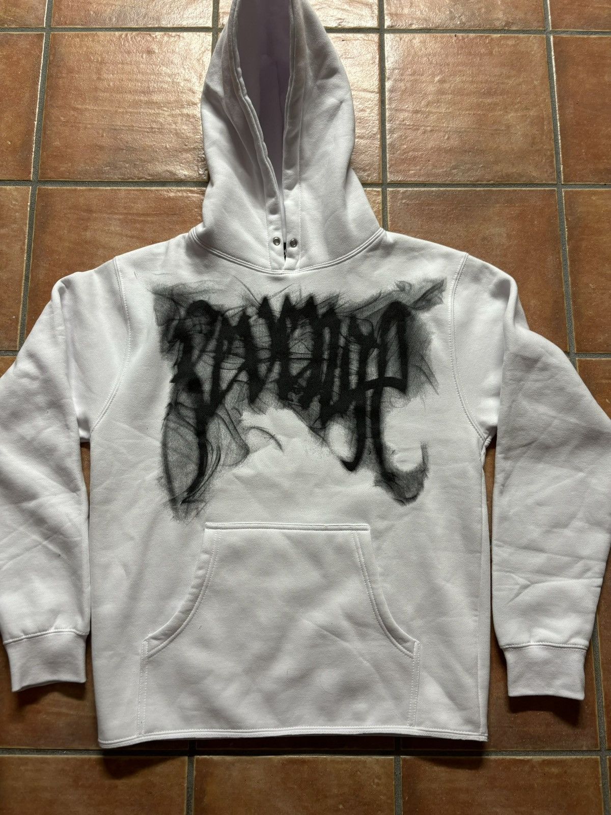 Revenge Revenge Smoke Arch Cropped White Hoodie Size US S / EU 44-46 / 1 - 1 Thumbnail